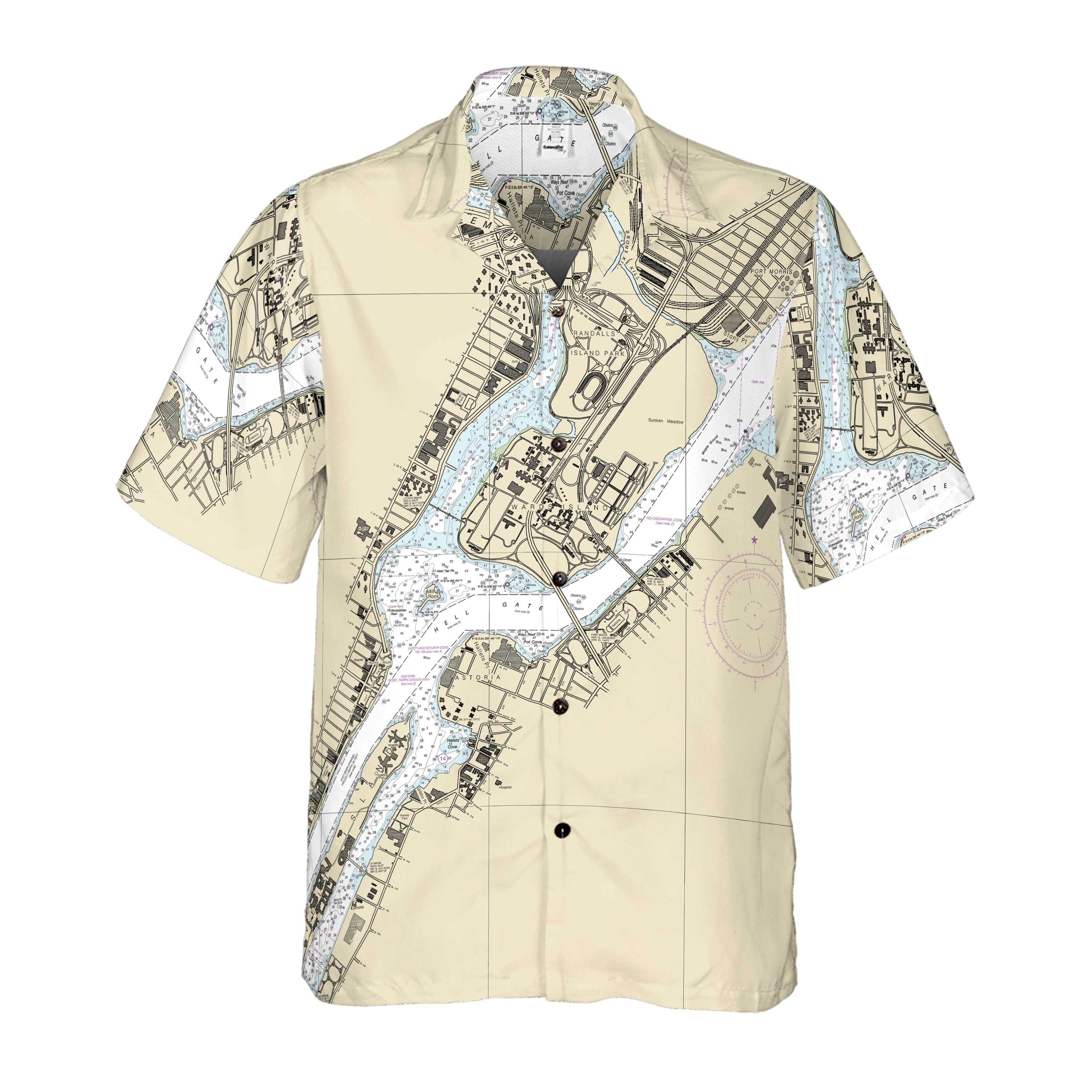 The Hell Gate NYC Coconut Button Camp Shirt