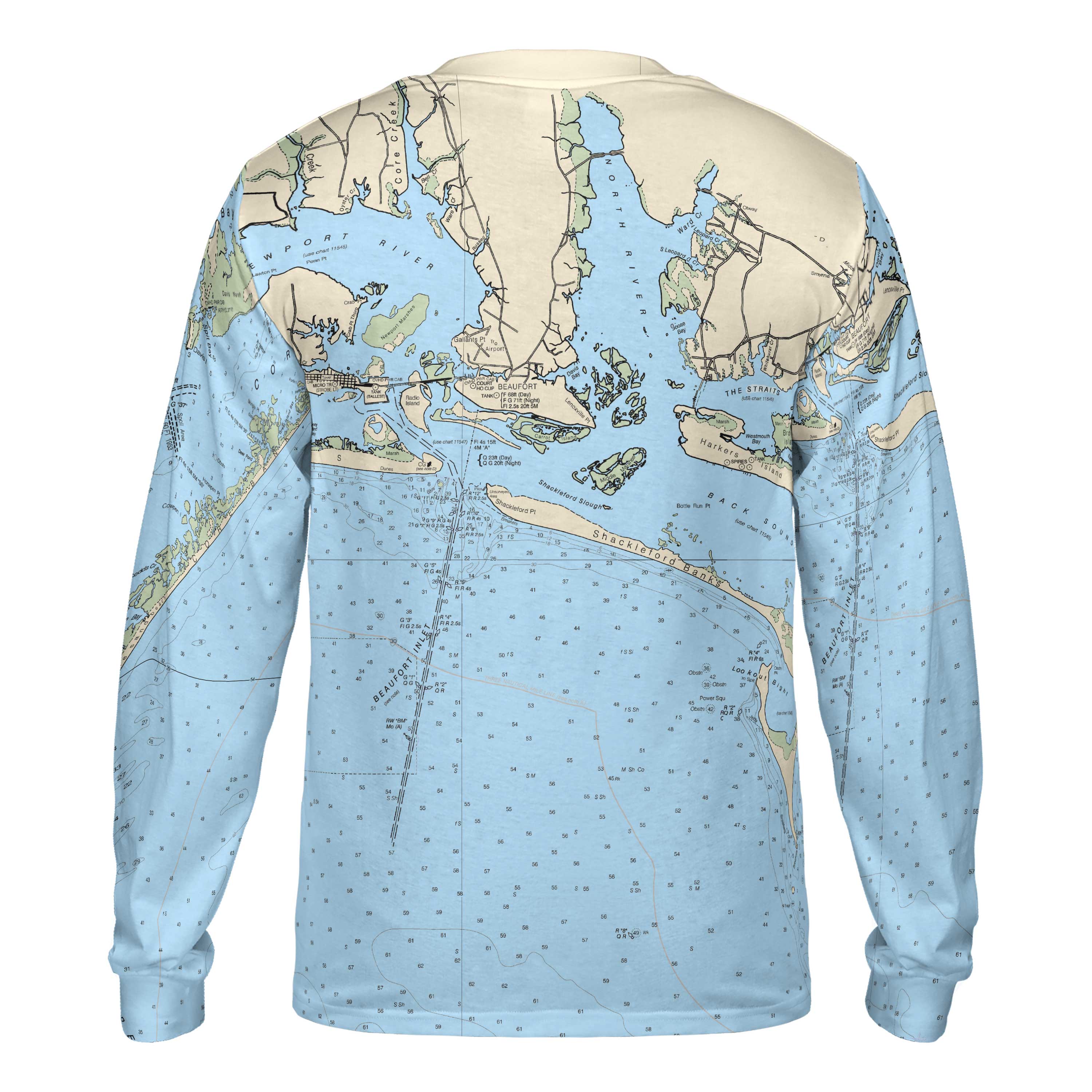 The Cape Lookout and Beaufort North Carolina Long Sleeve Tee