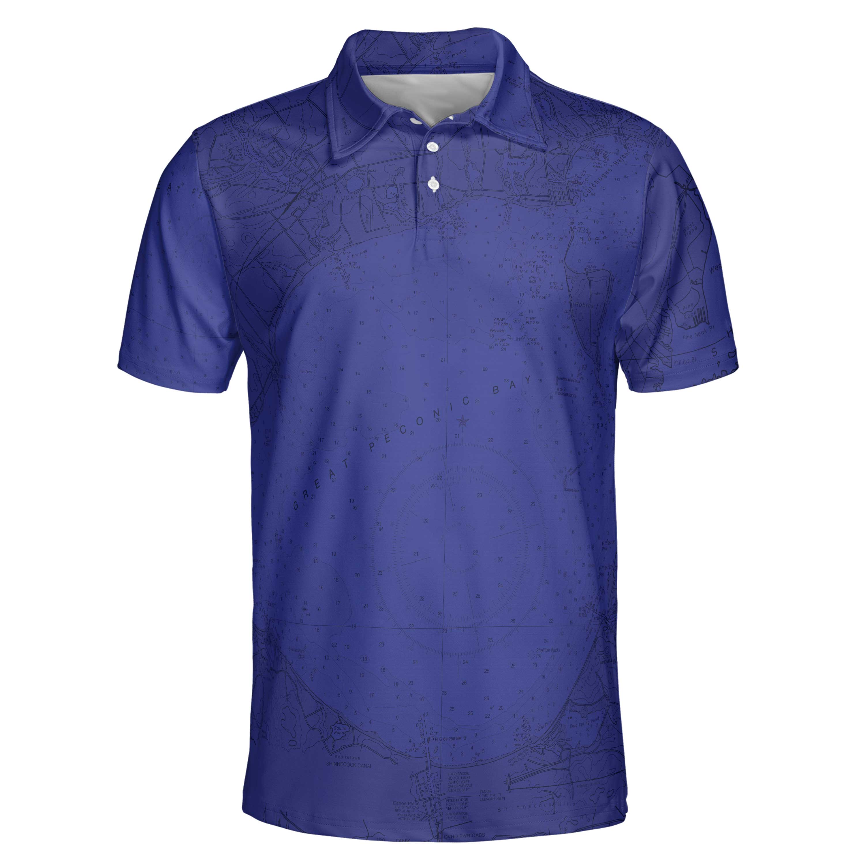 The Peconic Bay Deep Blue Polo Shirt