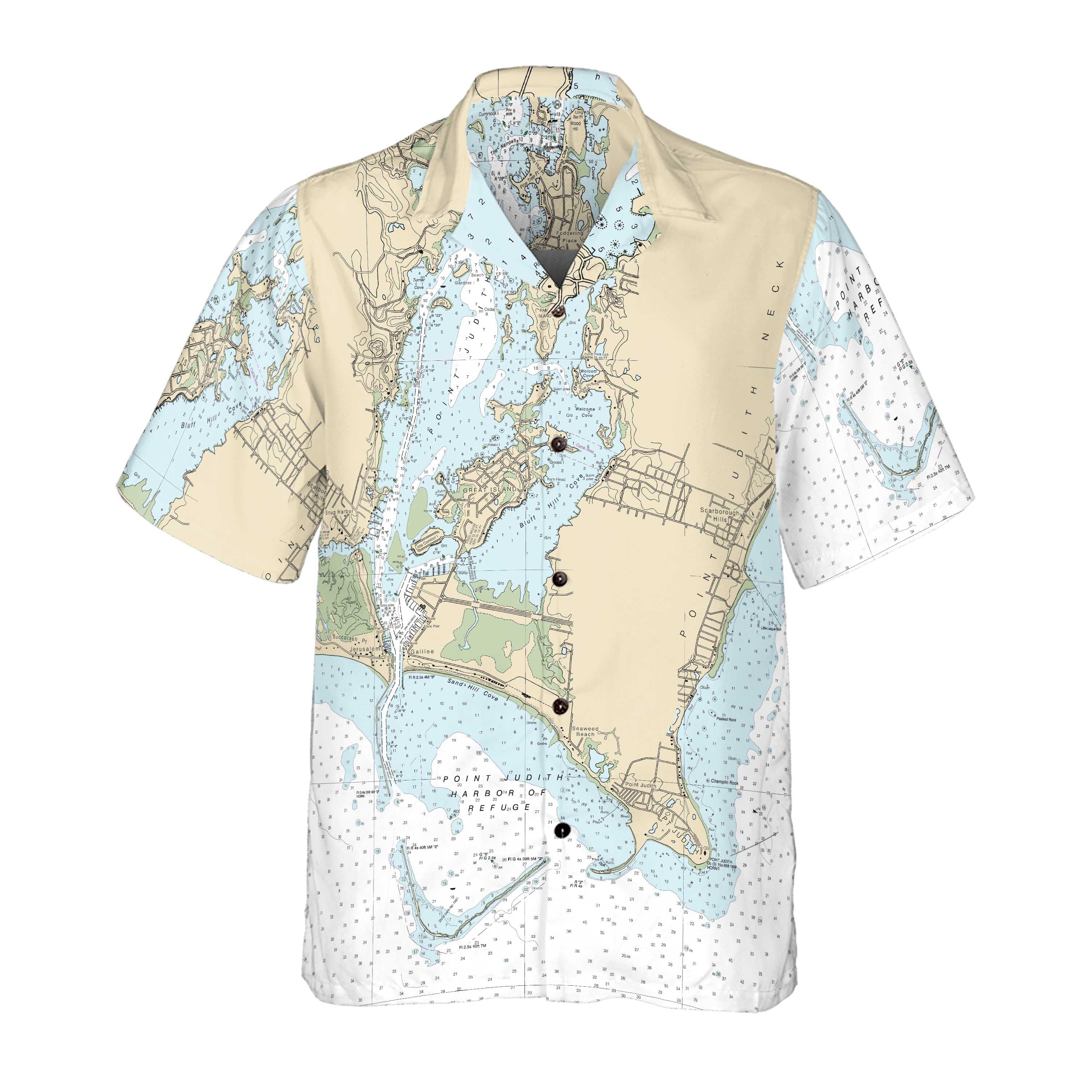 The Point Judith Navigator Coconut Button Camp Shirt