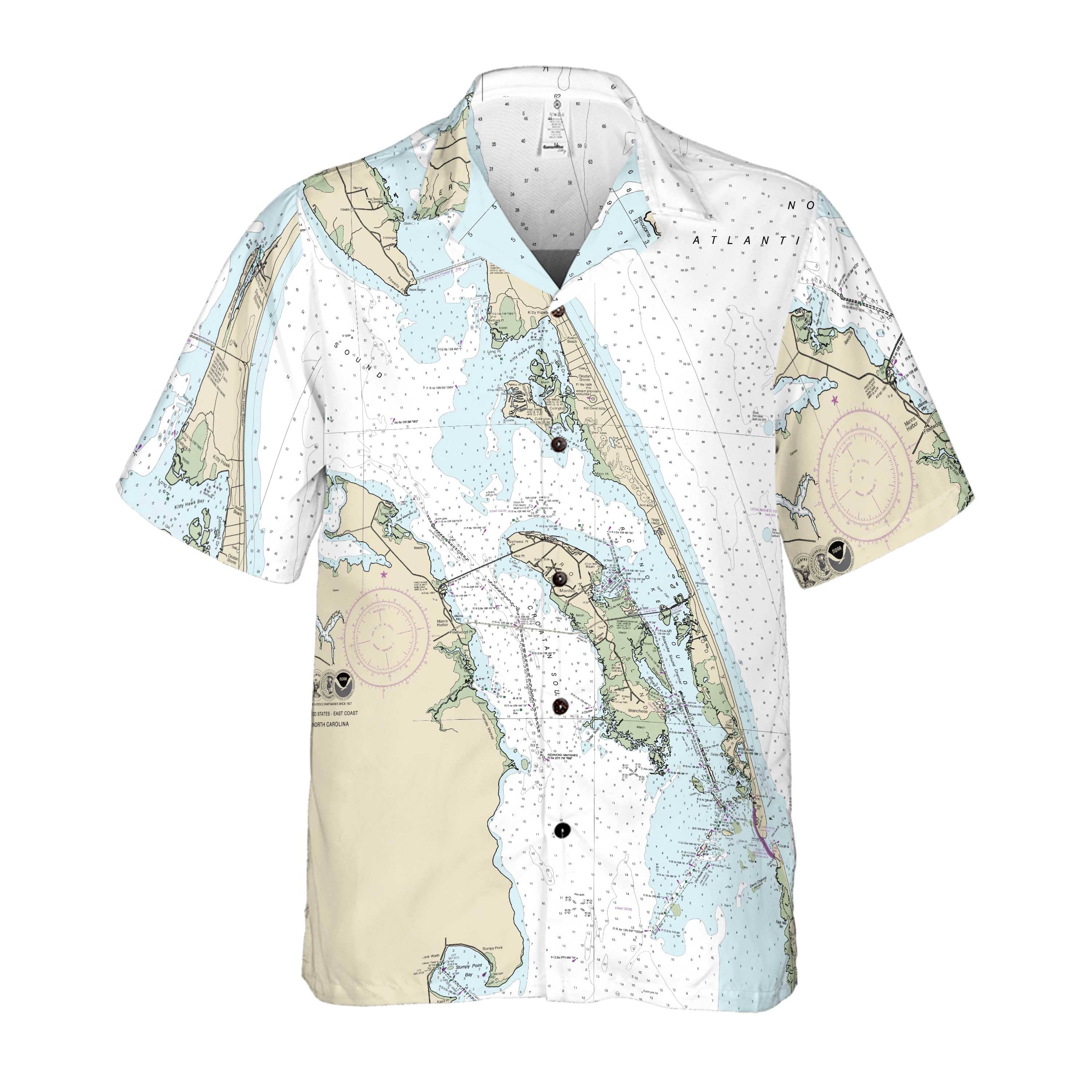 The Outer Banks Navigator Coconut Button Camp Shirt