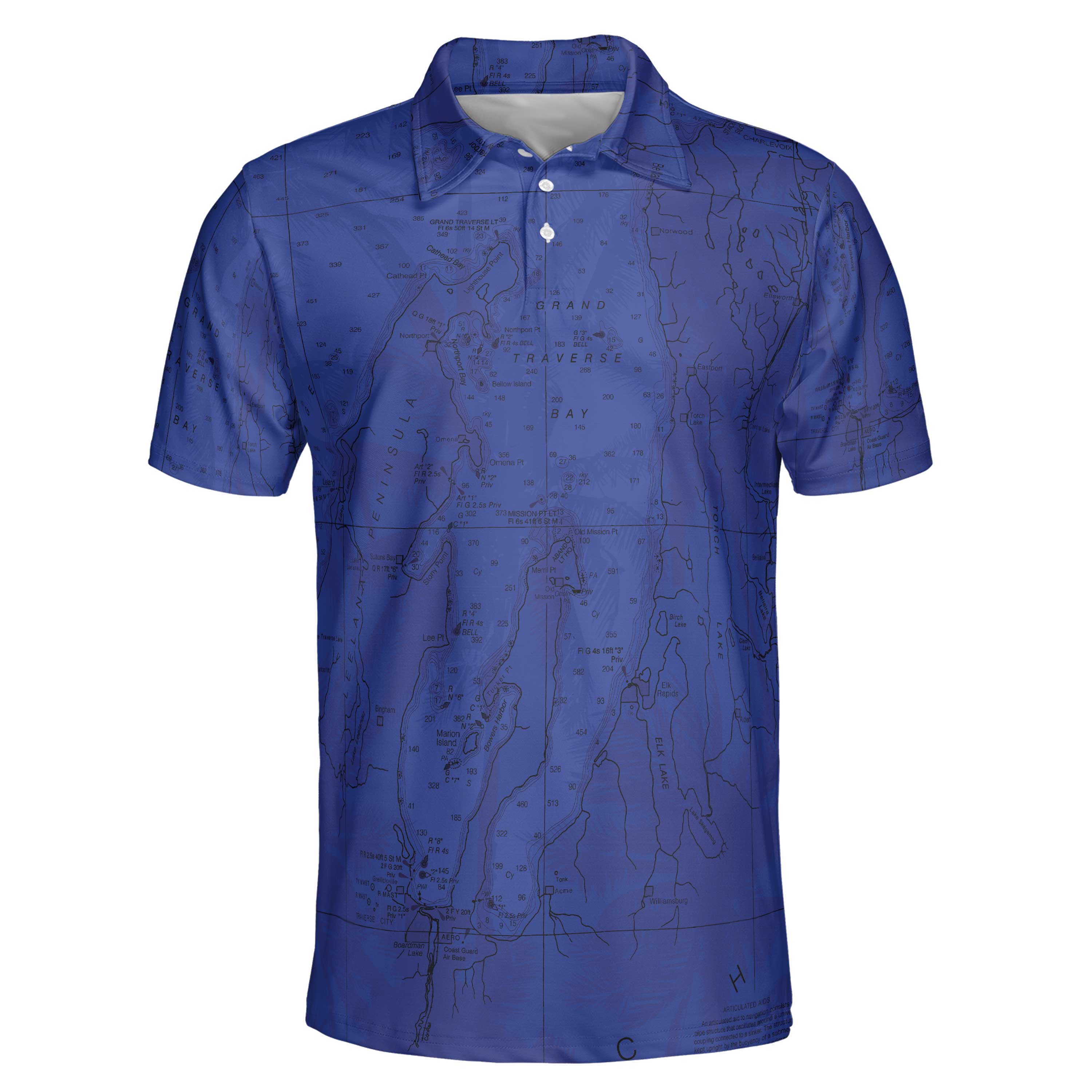 The Grand Traverse Tropical Blue Polo Shirt
