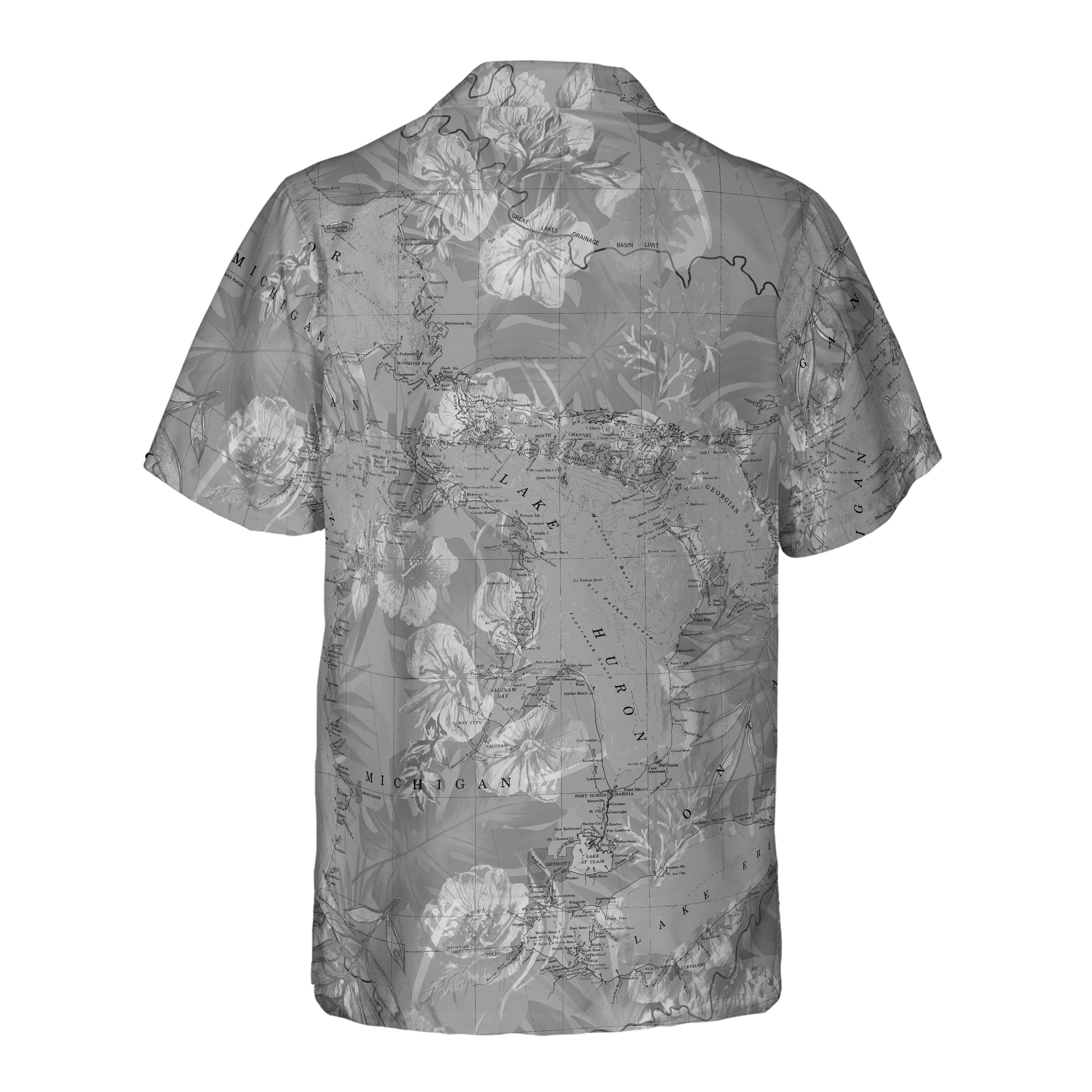 The Great Lakes Silver Flowers Pocket Shirt