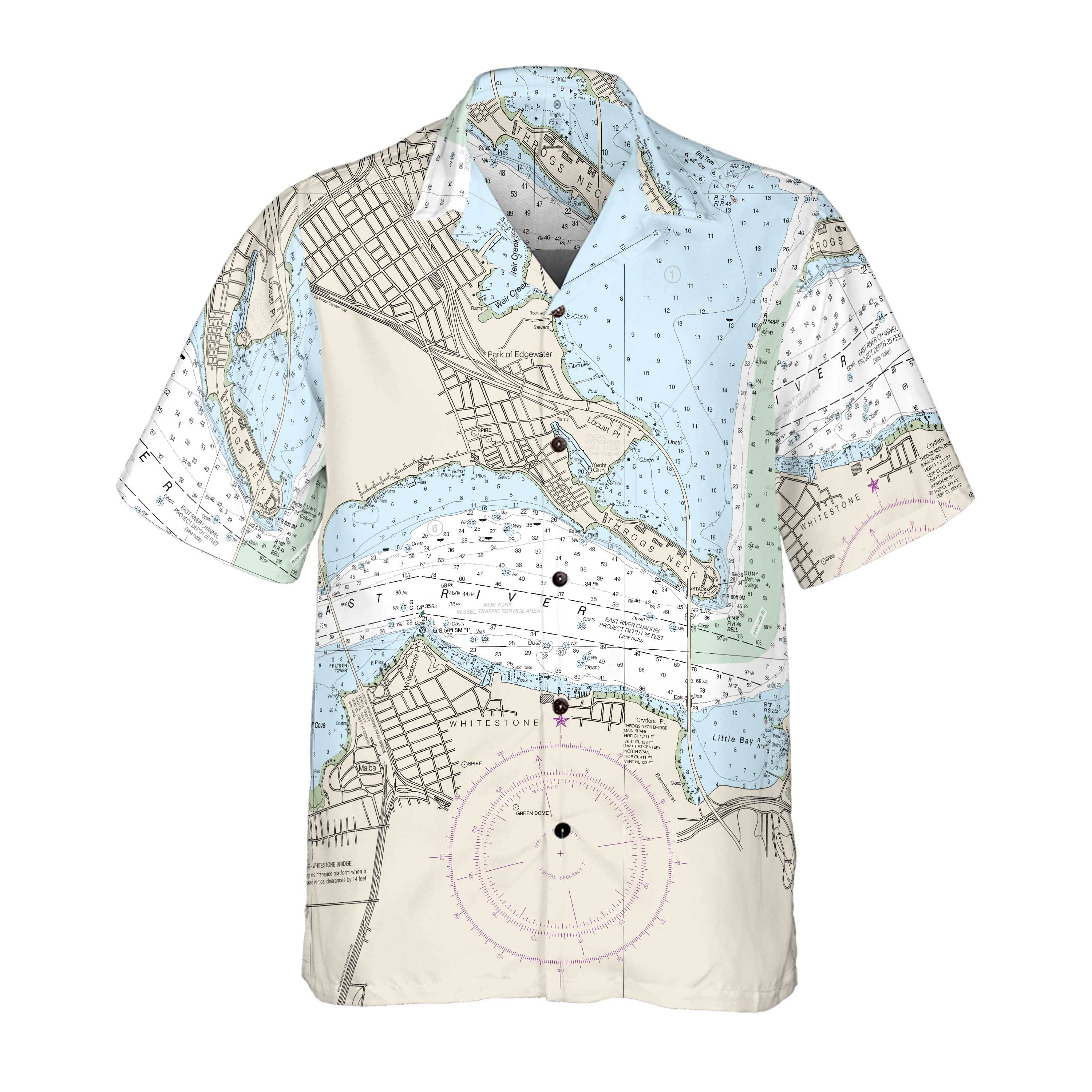 The Throgs Neck NYC Coconut Button Camp Shirt