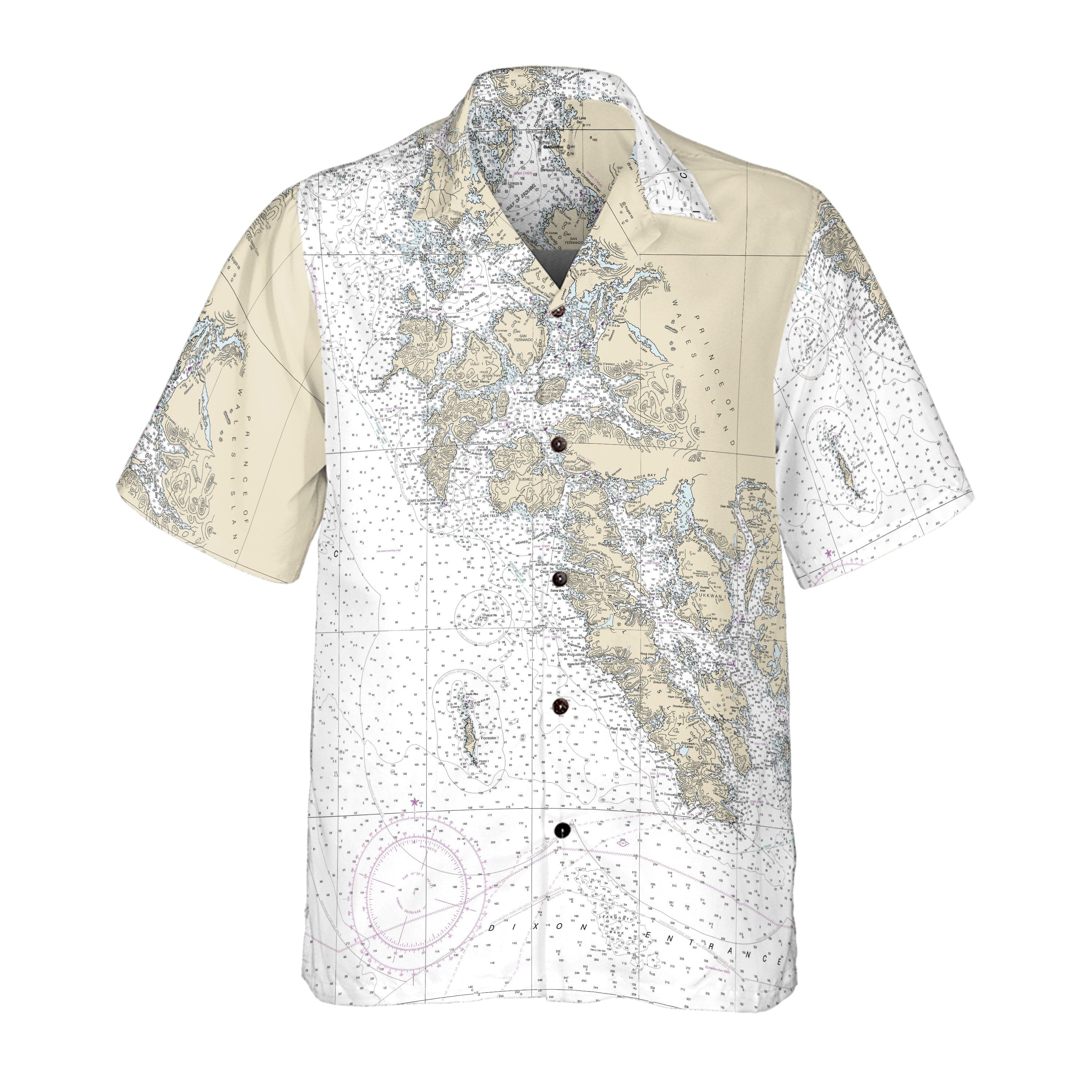 The Gulf of Esquibel to Dixon Entrance Coconut Button Camp Shirt