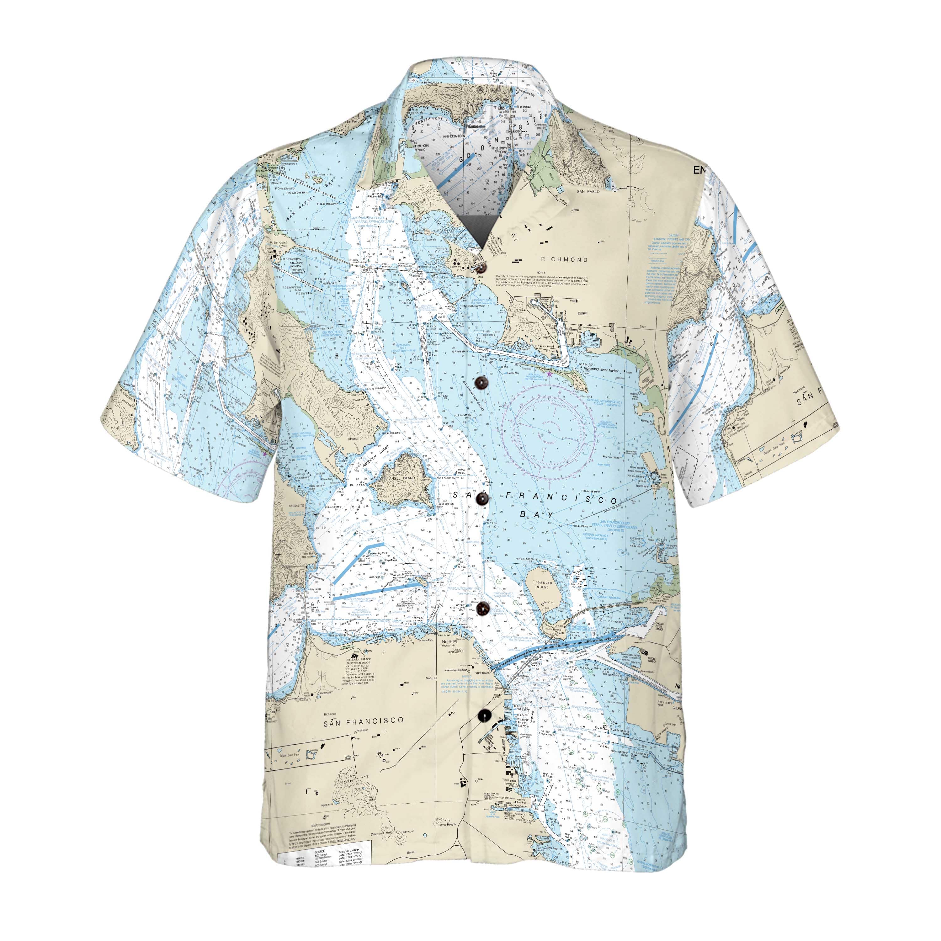The San Francisco Bay Navigator Coconut Button Camp Shirt