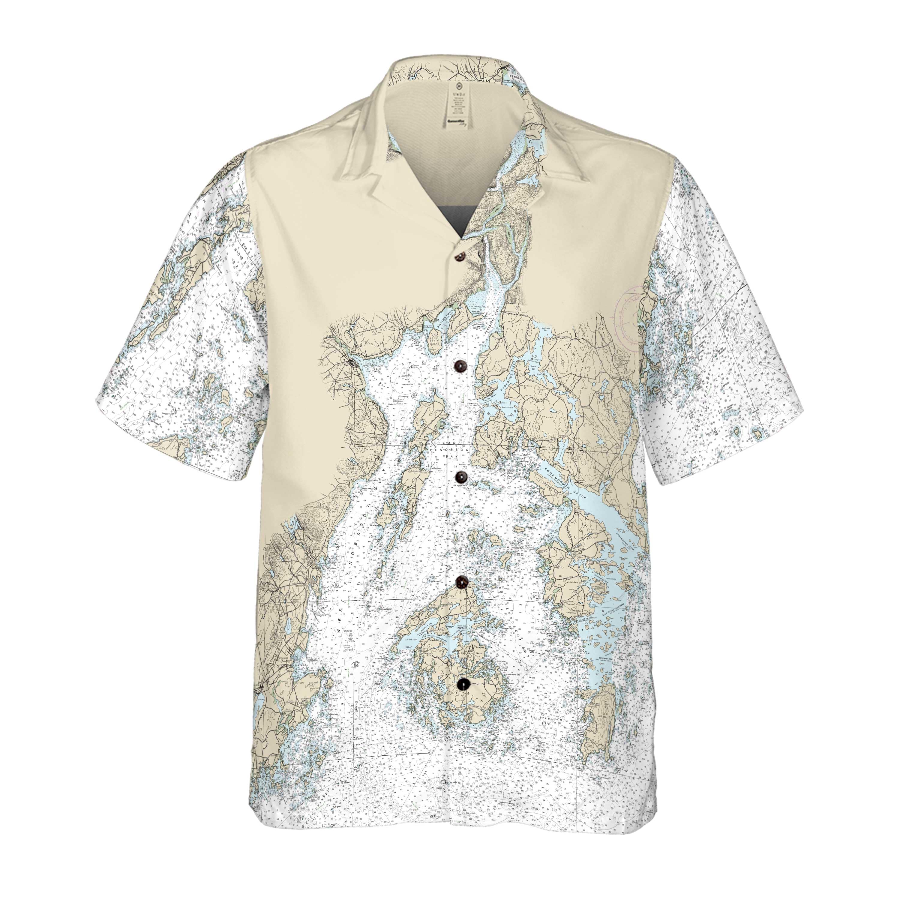 The Penobscot Bay and Bar Harbor Coconut Button Camp Shirt