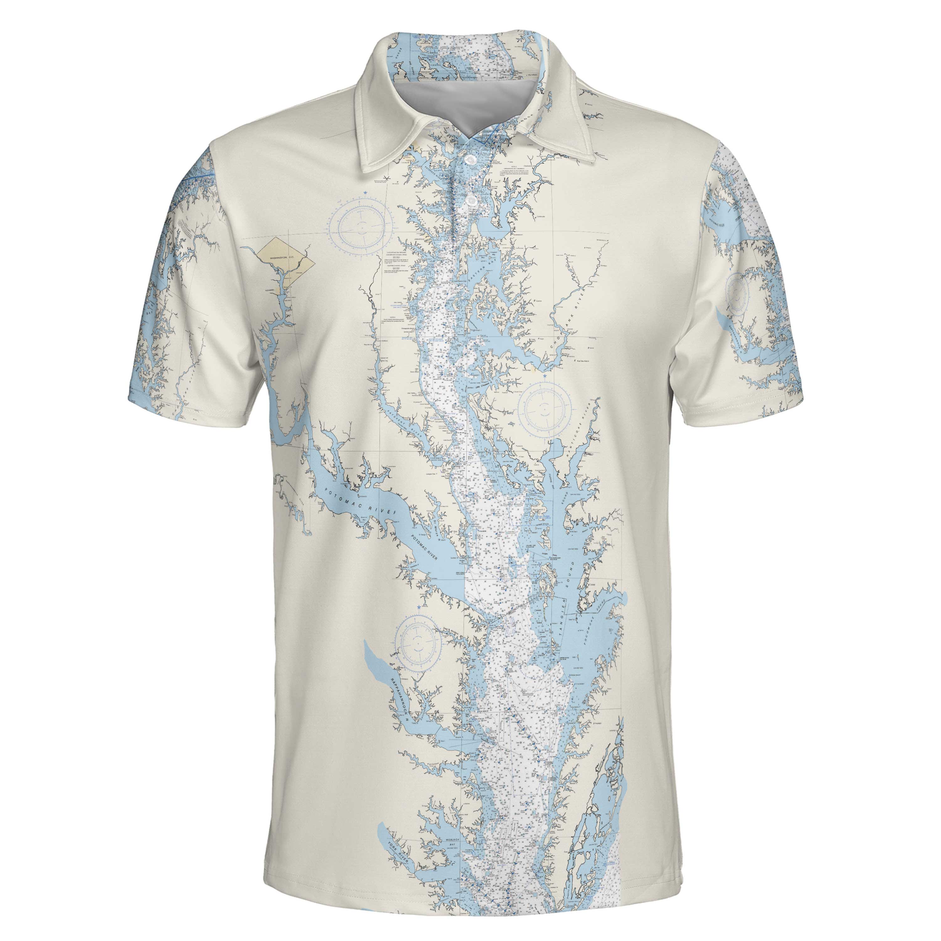 The Chesapeake Bay Nautical Adventure Polo Shirt Top Deck Gear