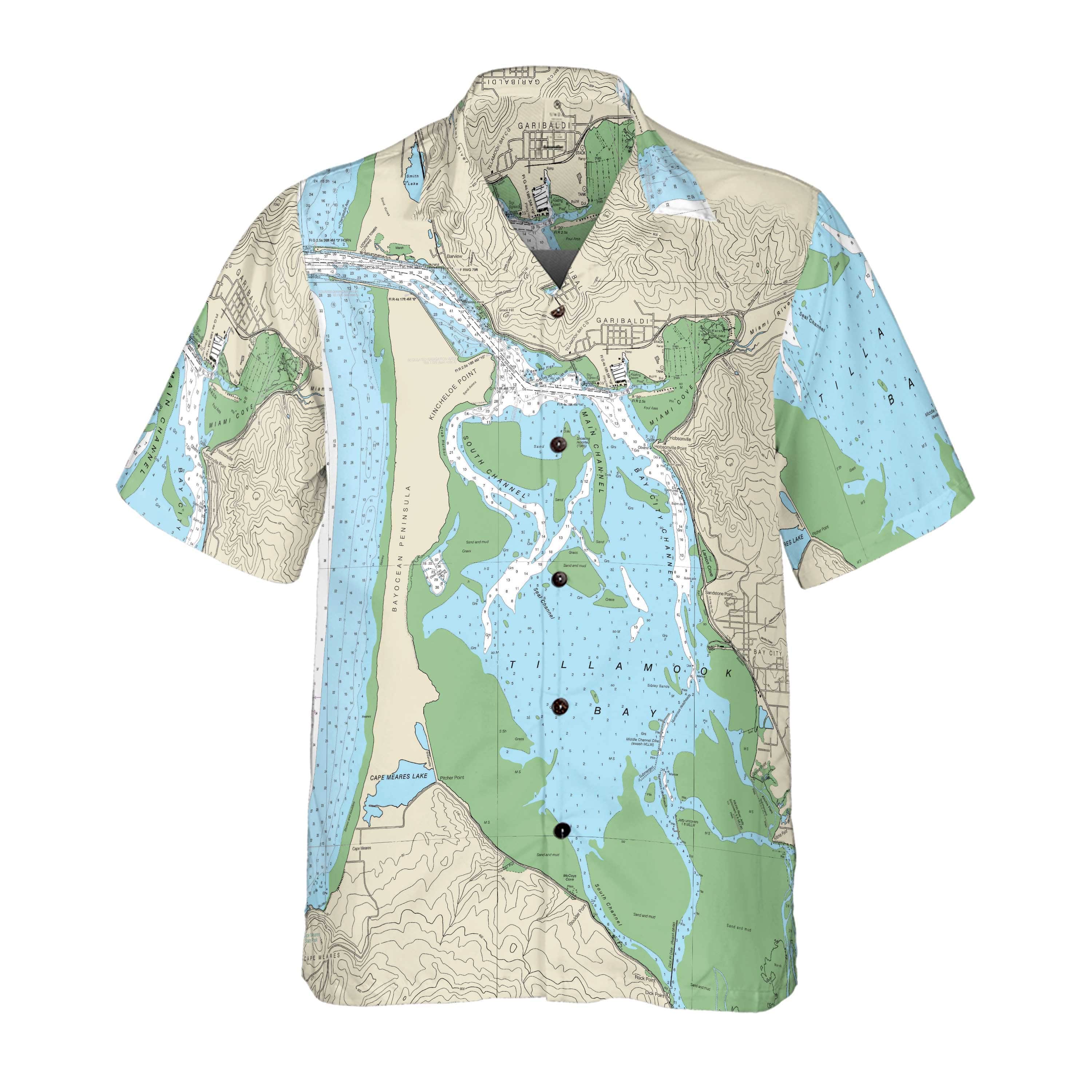 The Garibaldi and Tillamook Bay Coconut Button Camp Shirt