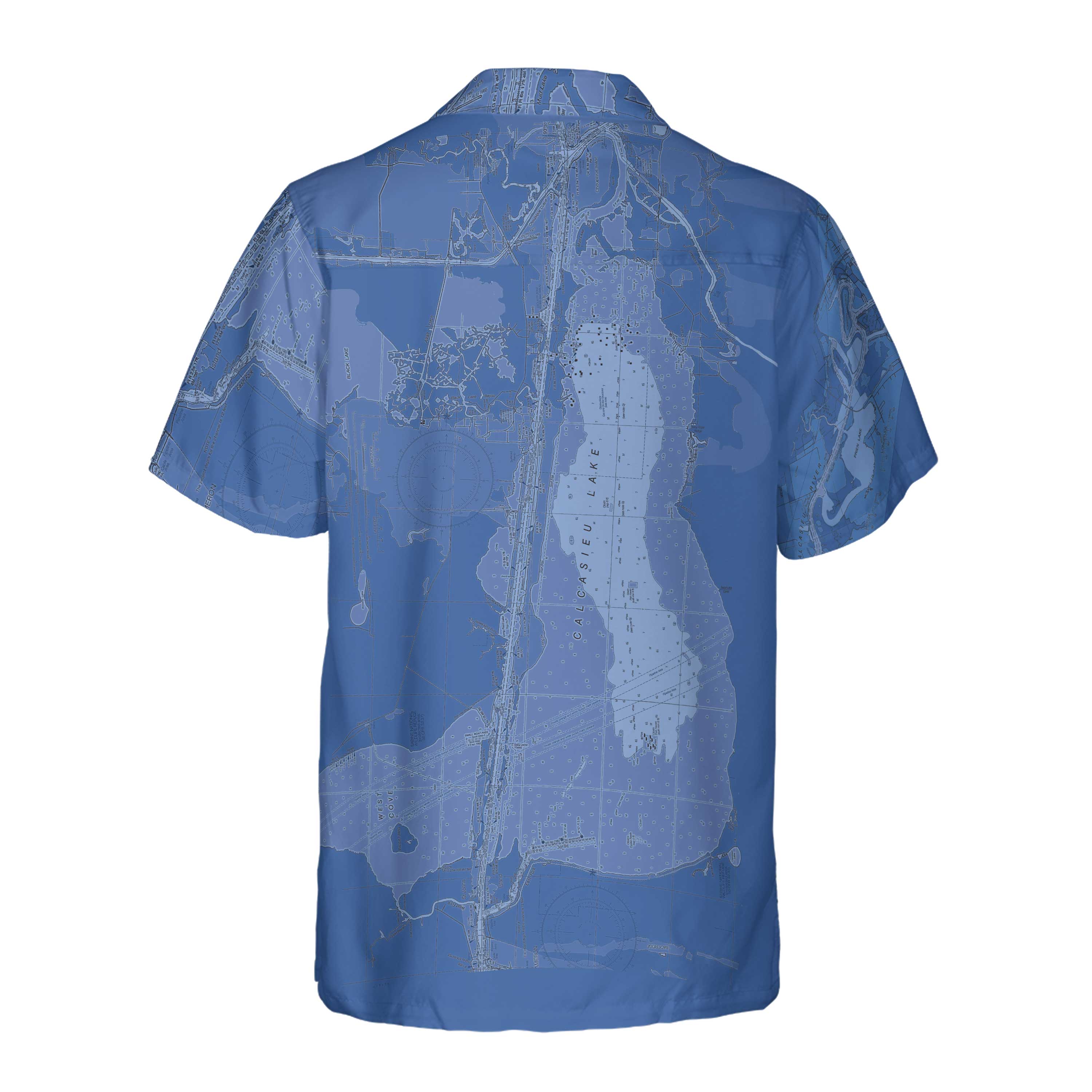 The Calcasieu Estuary Faded Blue Coconut Button Camp Shirt