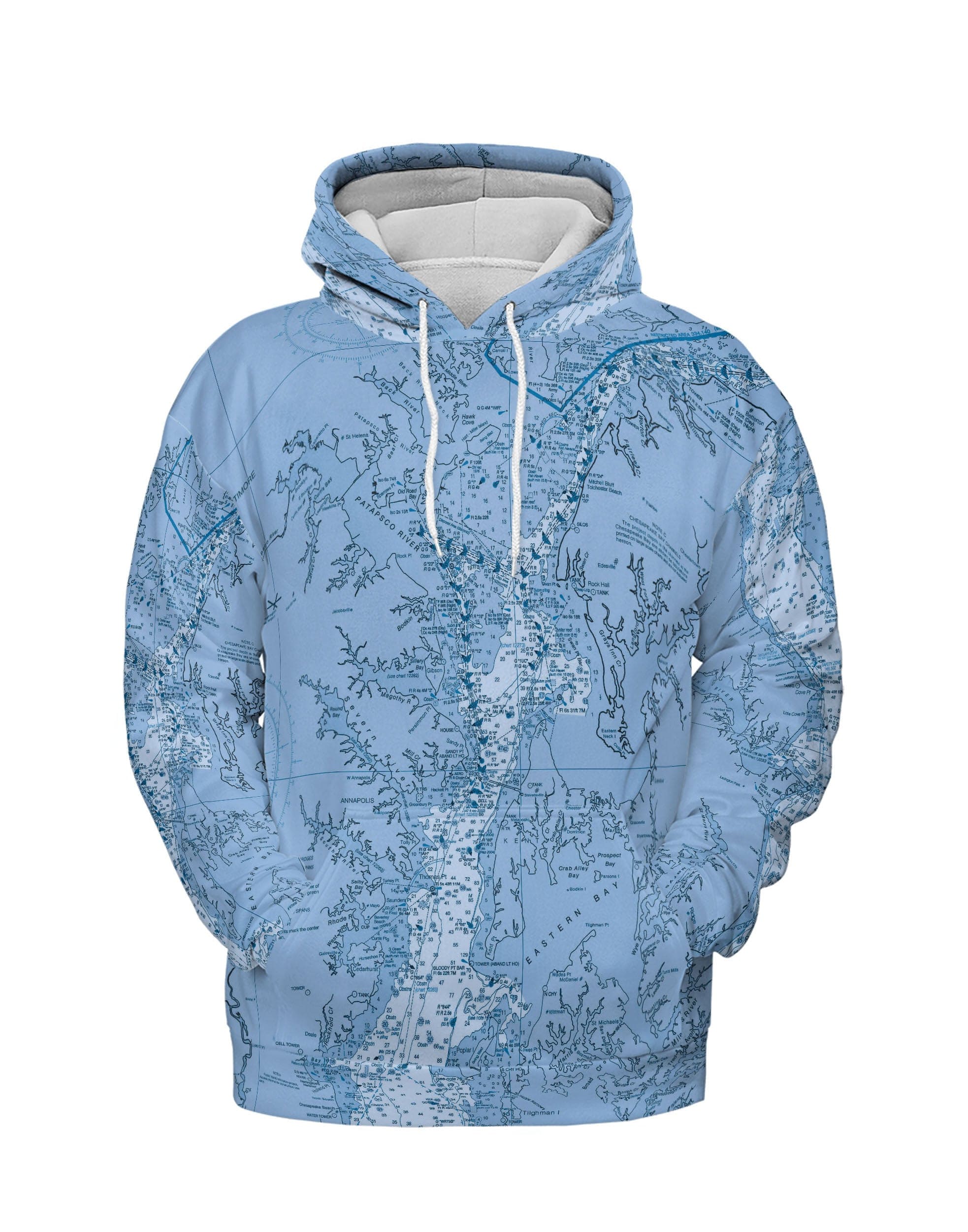 The Upper and Middle Chesapeake Bay Blues Lightweight Hoodie