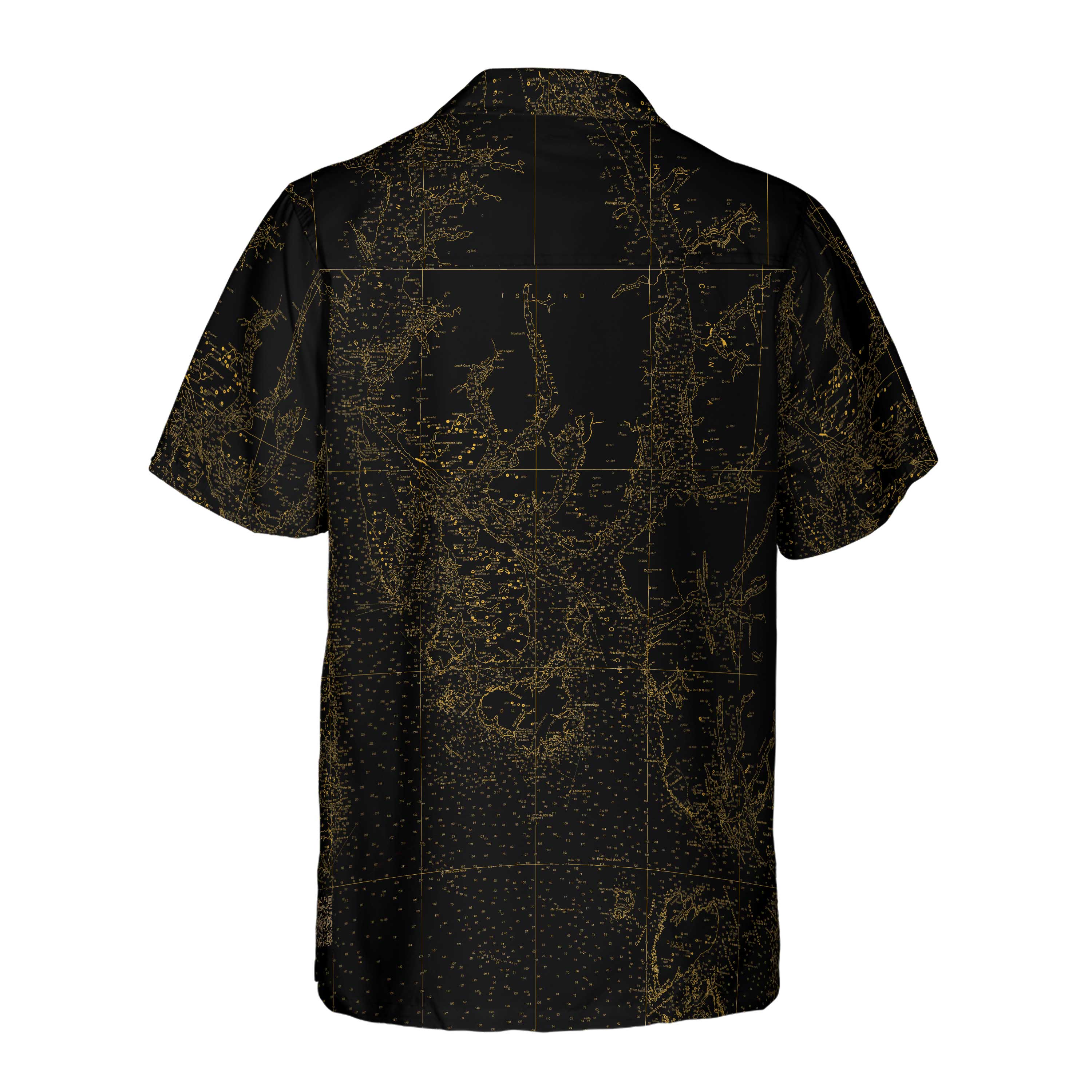 The CAC Midnight Gold Coconut Button Camp Shirt