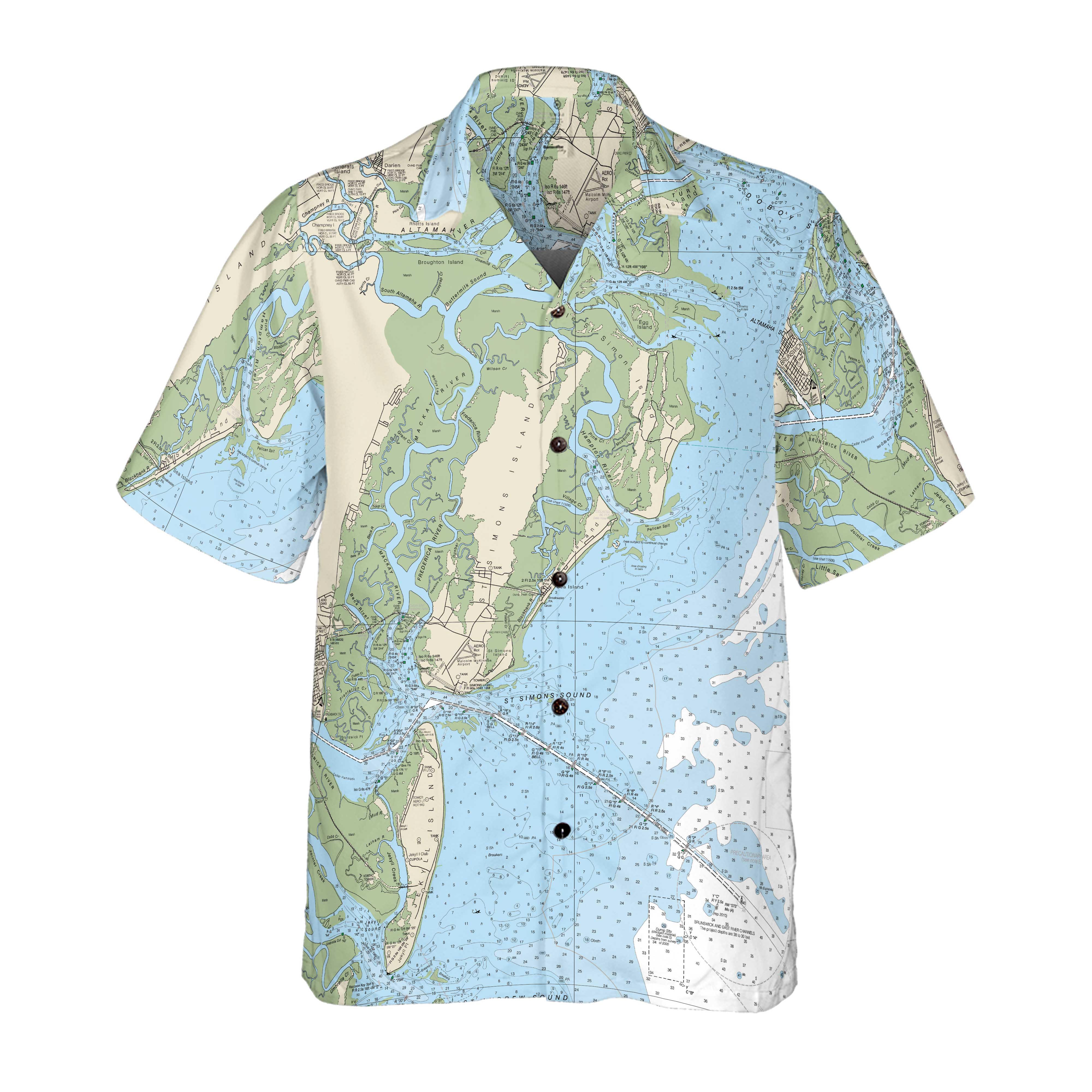 The Golden Isles Coconut Button Camp Shirt