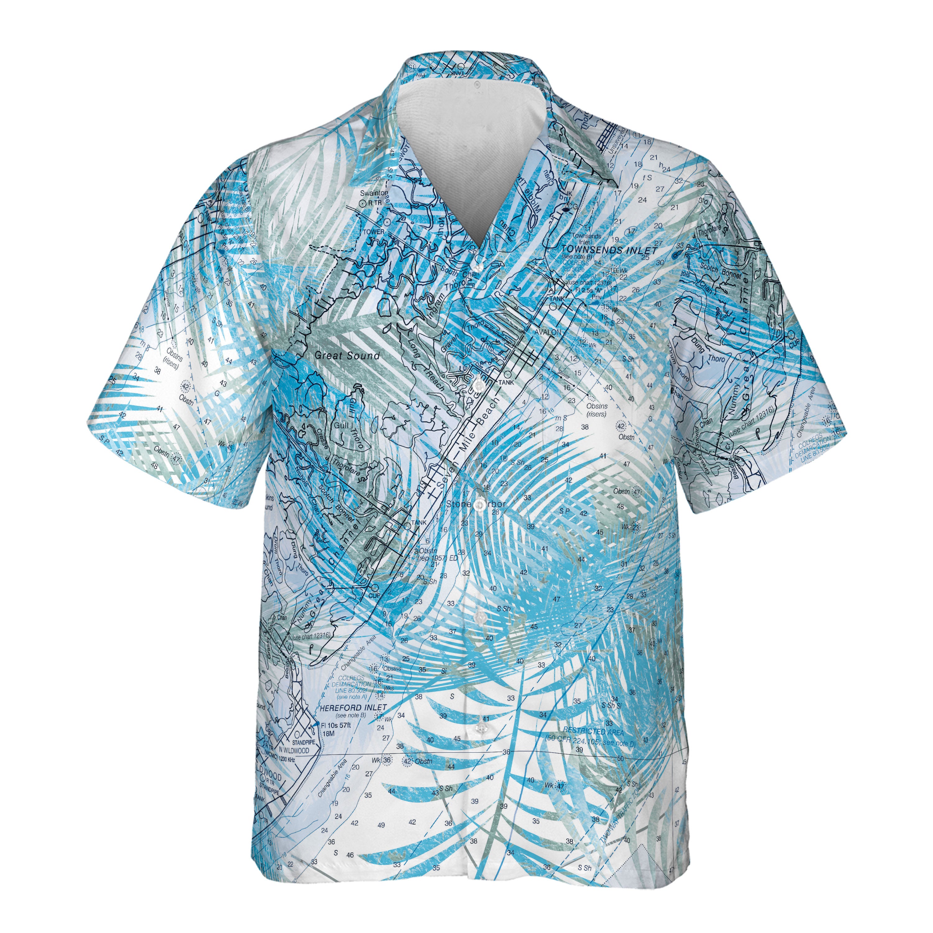 The Seven Mile Beach Tropical Blue Pocket Shirt