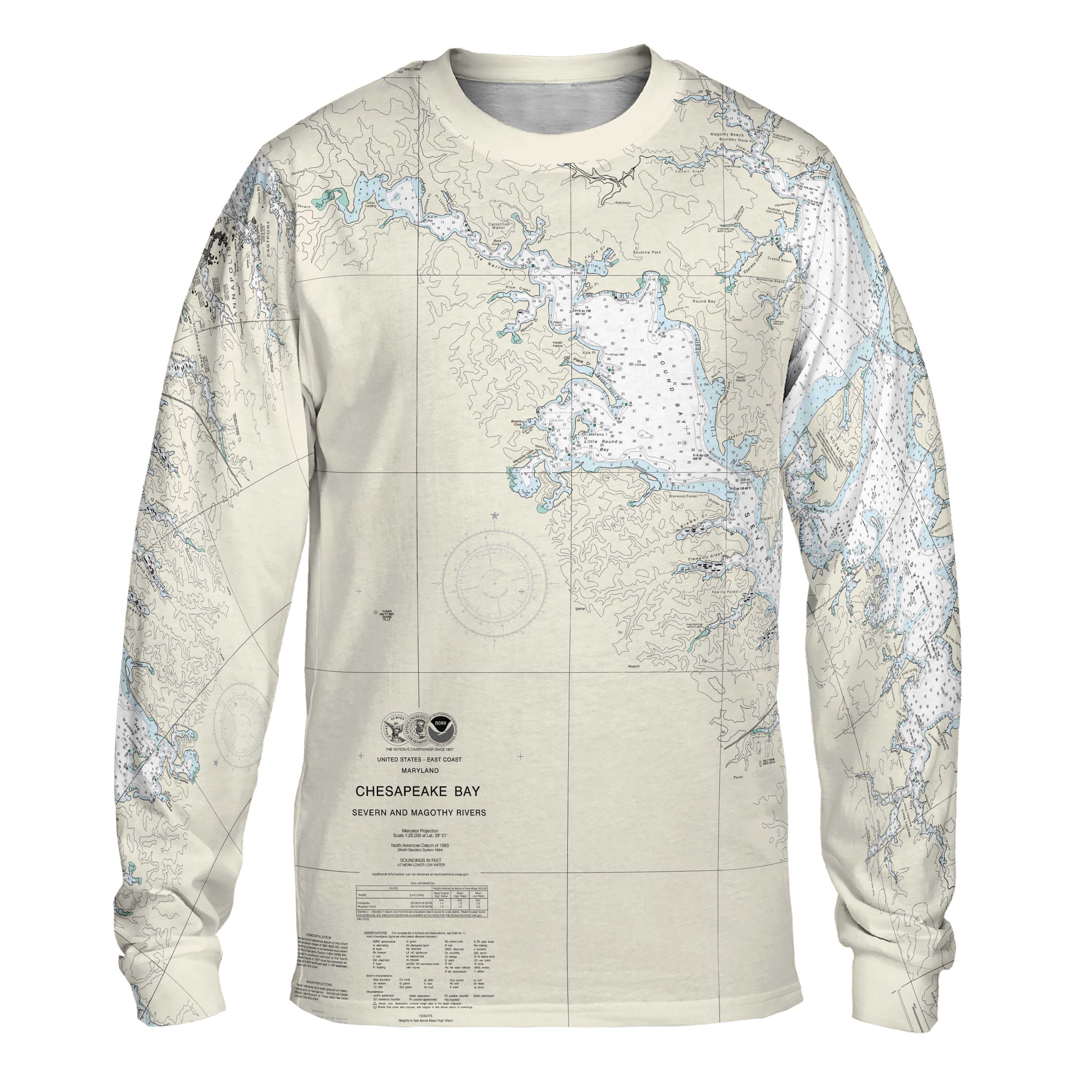 The Severn and Magothy Rivers Long Sleeve Performance Tee