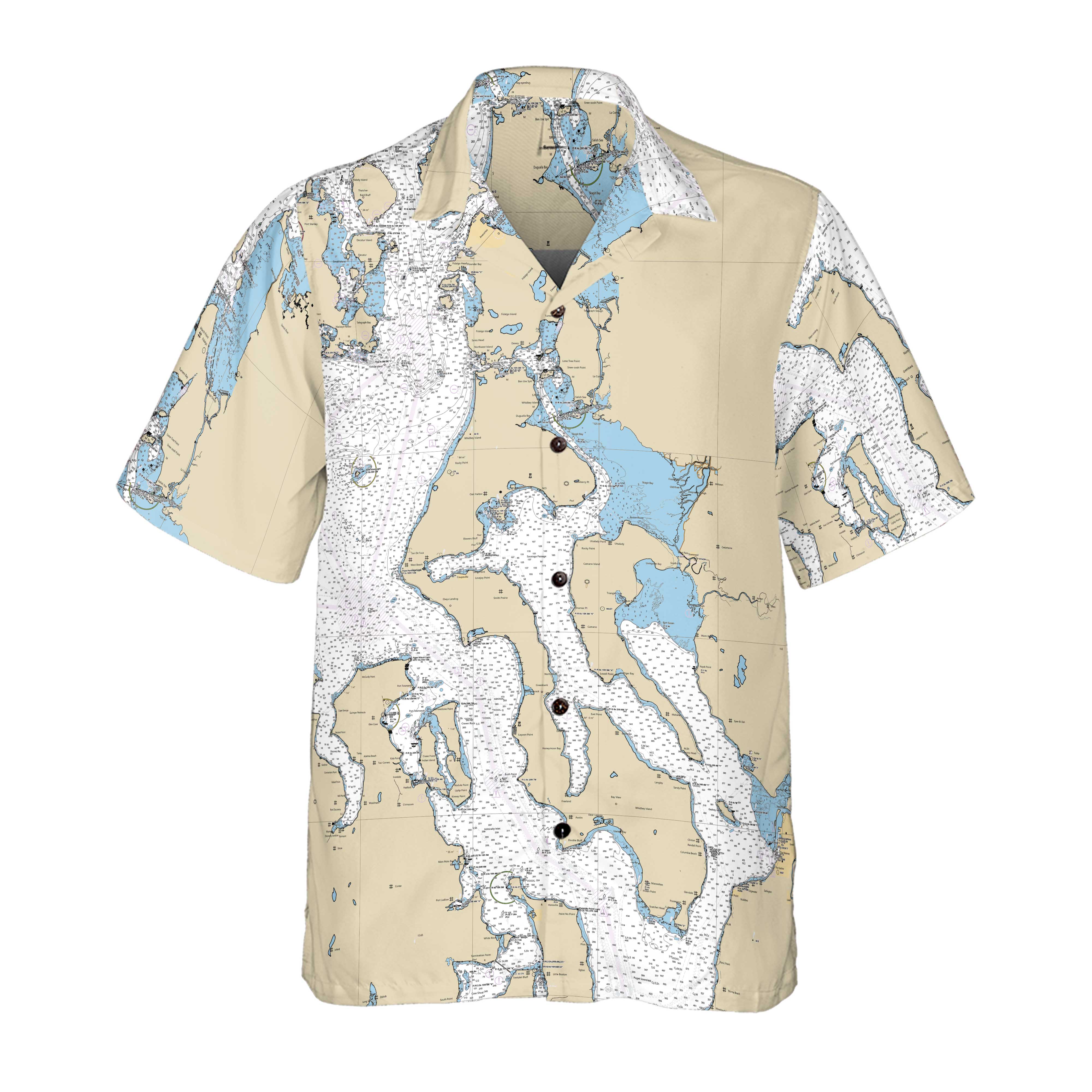 The Whidbey Island Coconut Button Camp Shirt