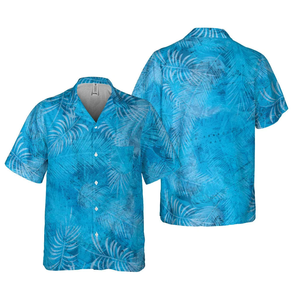 The San Francisco Bay Tropical Blue Pocket Camp Shirt