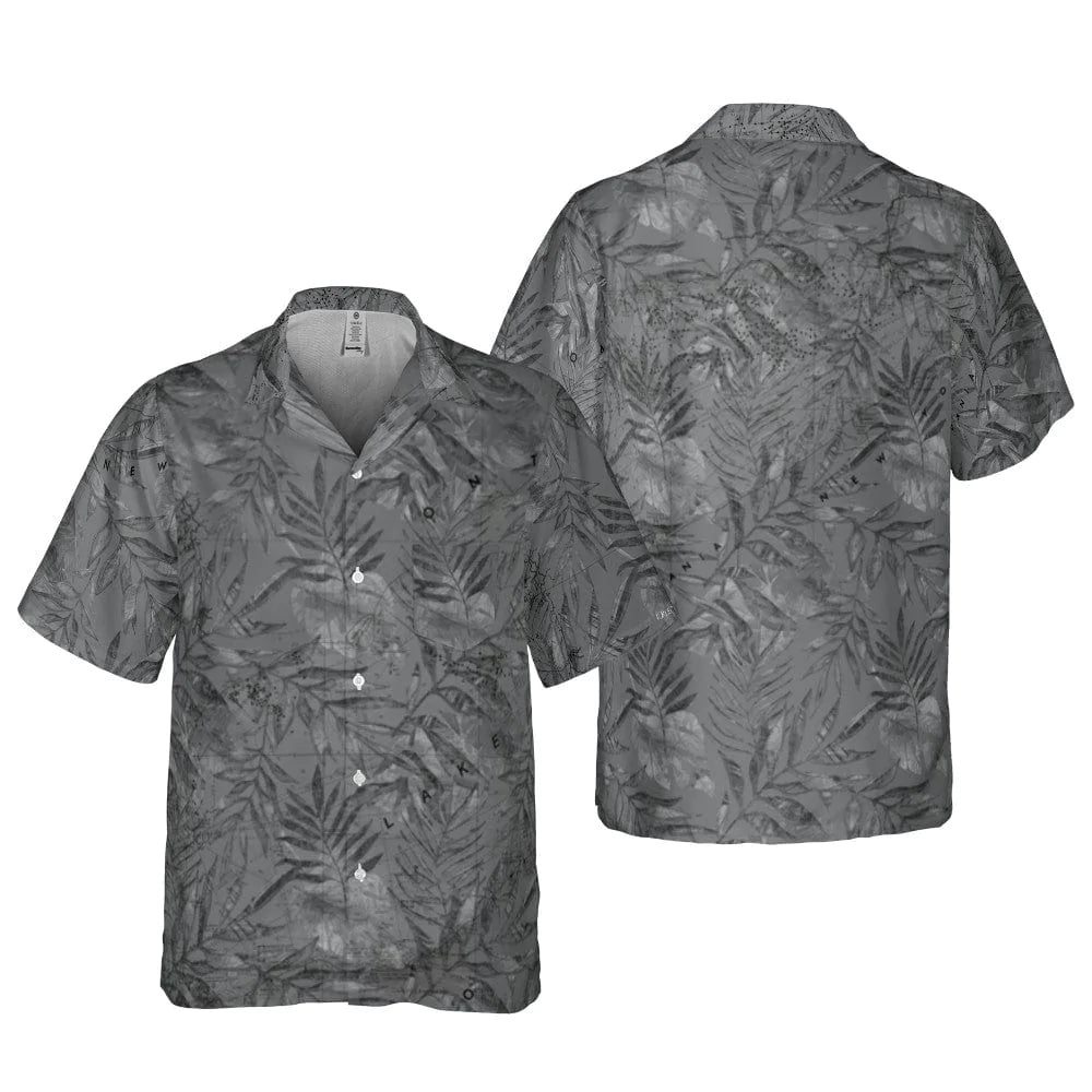 The Lake Erie Black and Silver Flowers Pocket Shirt