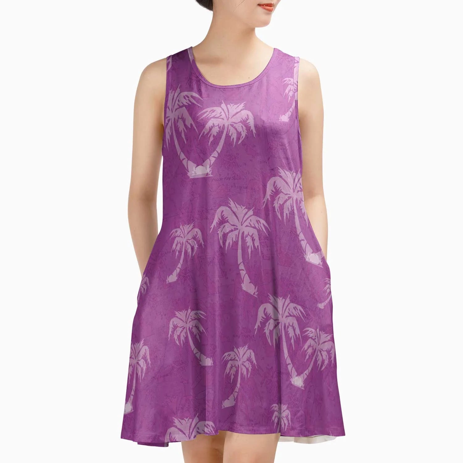 The St Andrew Sound Fuchsia with White Palms Sundress