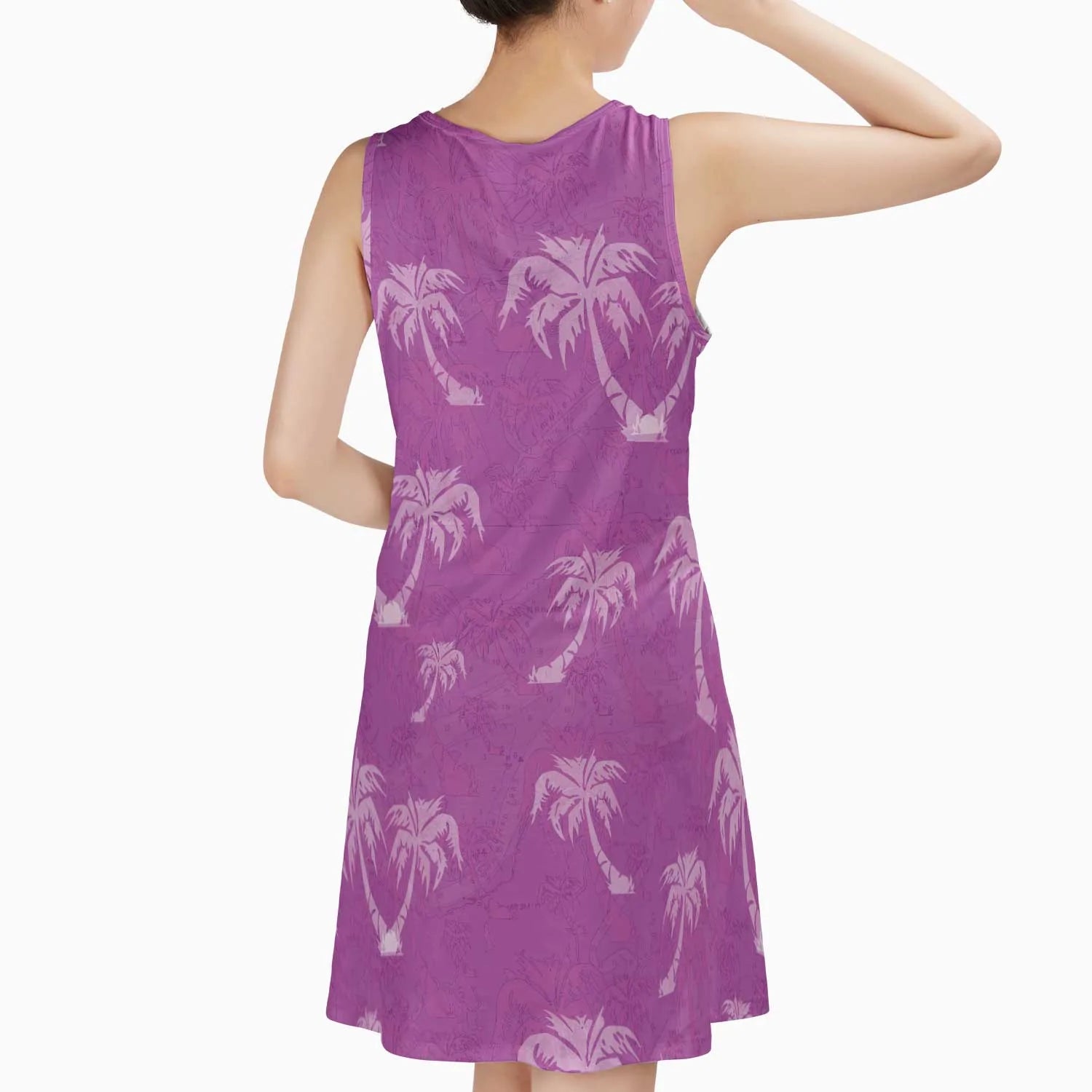 The St Andrew Sound Fuchsia with White Palms Sundress