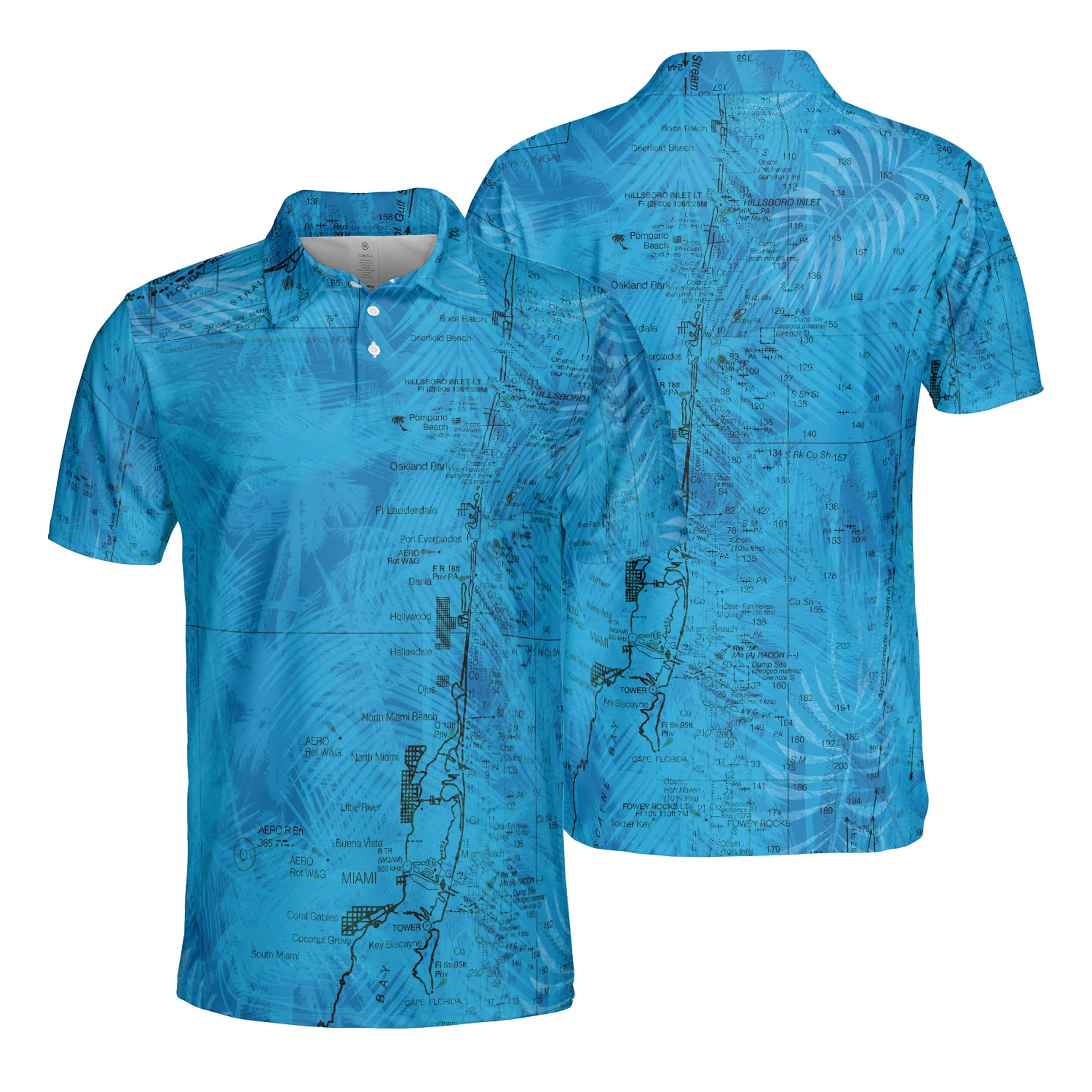 The Pompano Beach Blue Palms Polo Shirt