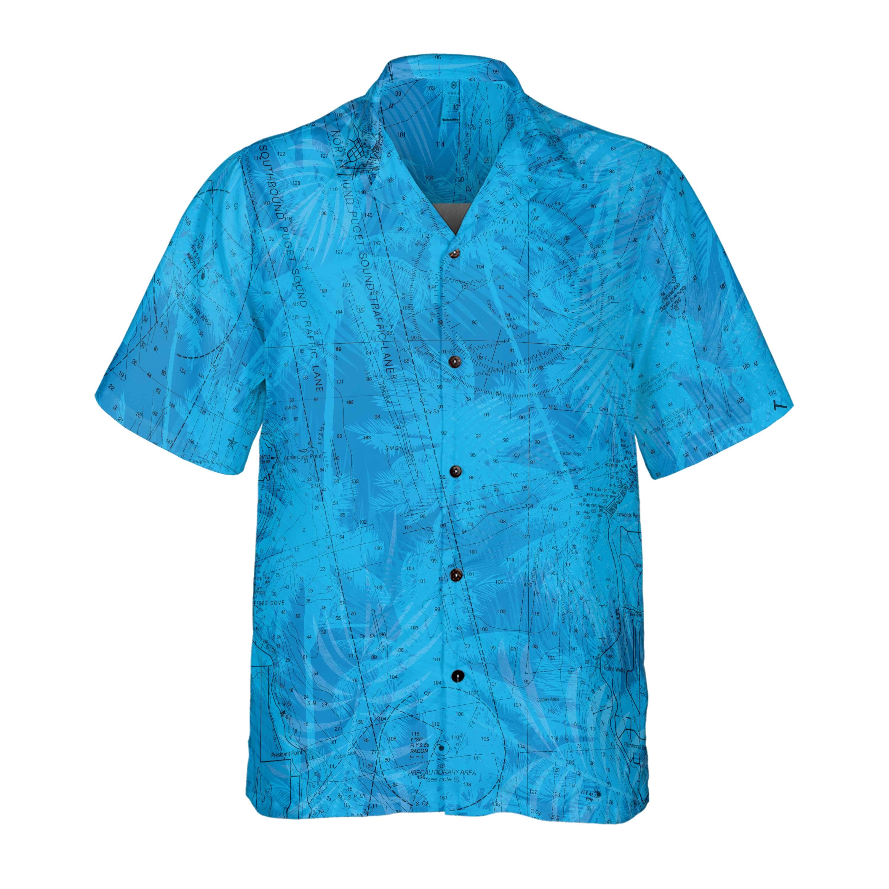 The North Puget Sound Blue Palms Coconut Button Shirt