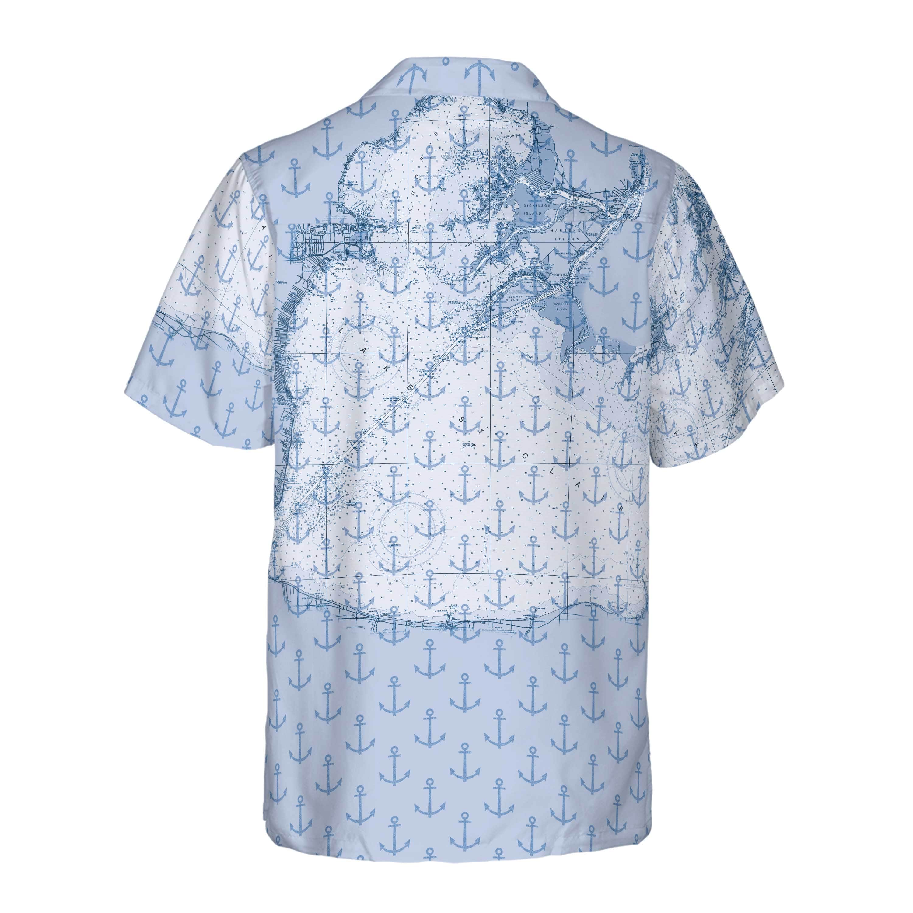 The Lake St. Clair Anchored in Blue Coconut Button Shirt
