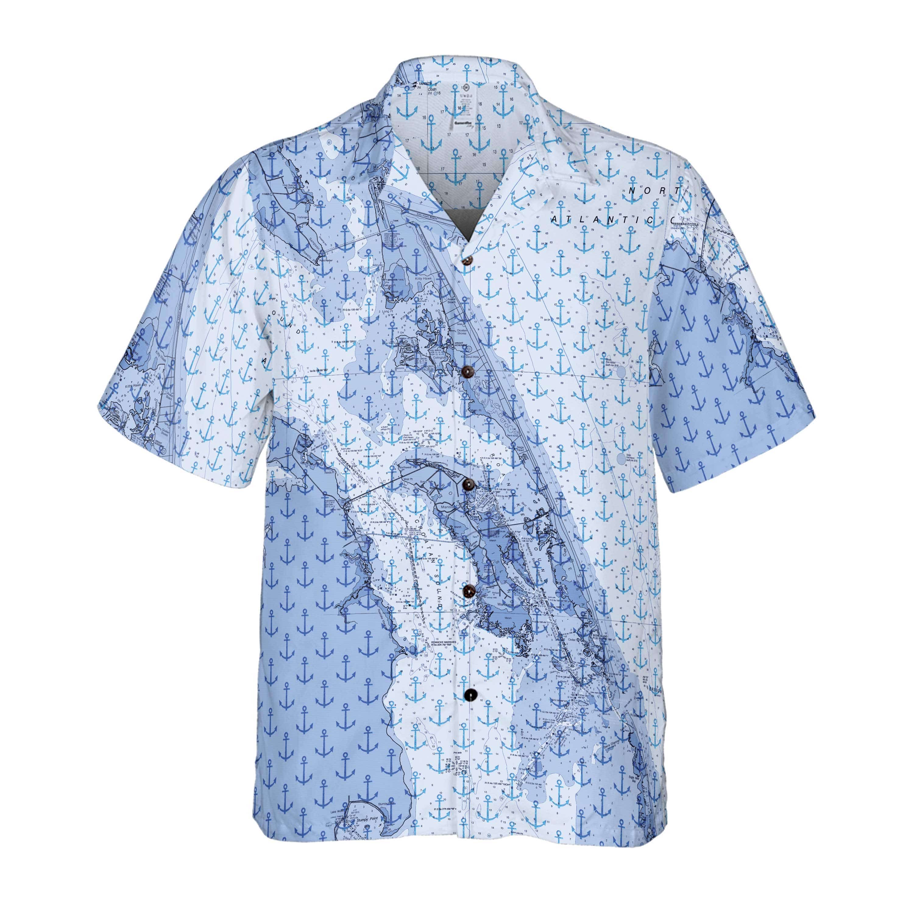 The Outer Banks Anchored in Blue Coconut Button Shirt