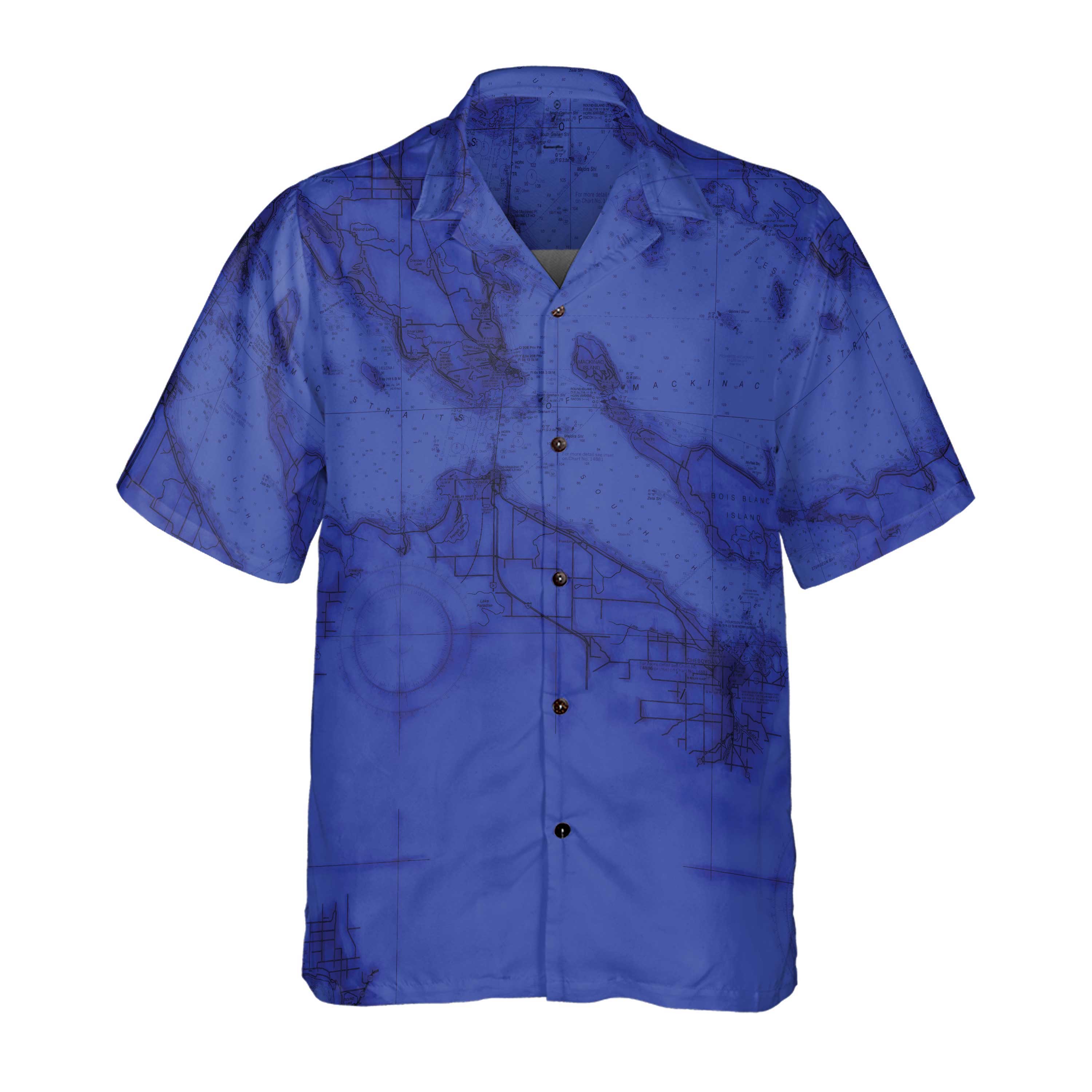 The Straits of Mackinac Coconut Button Camp Shirt
