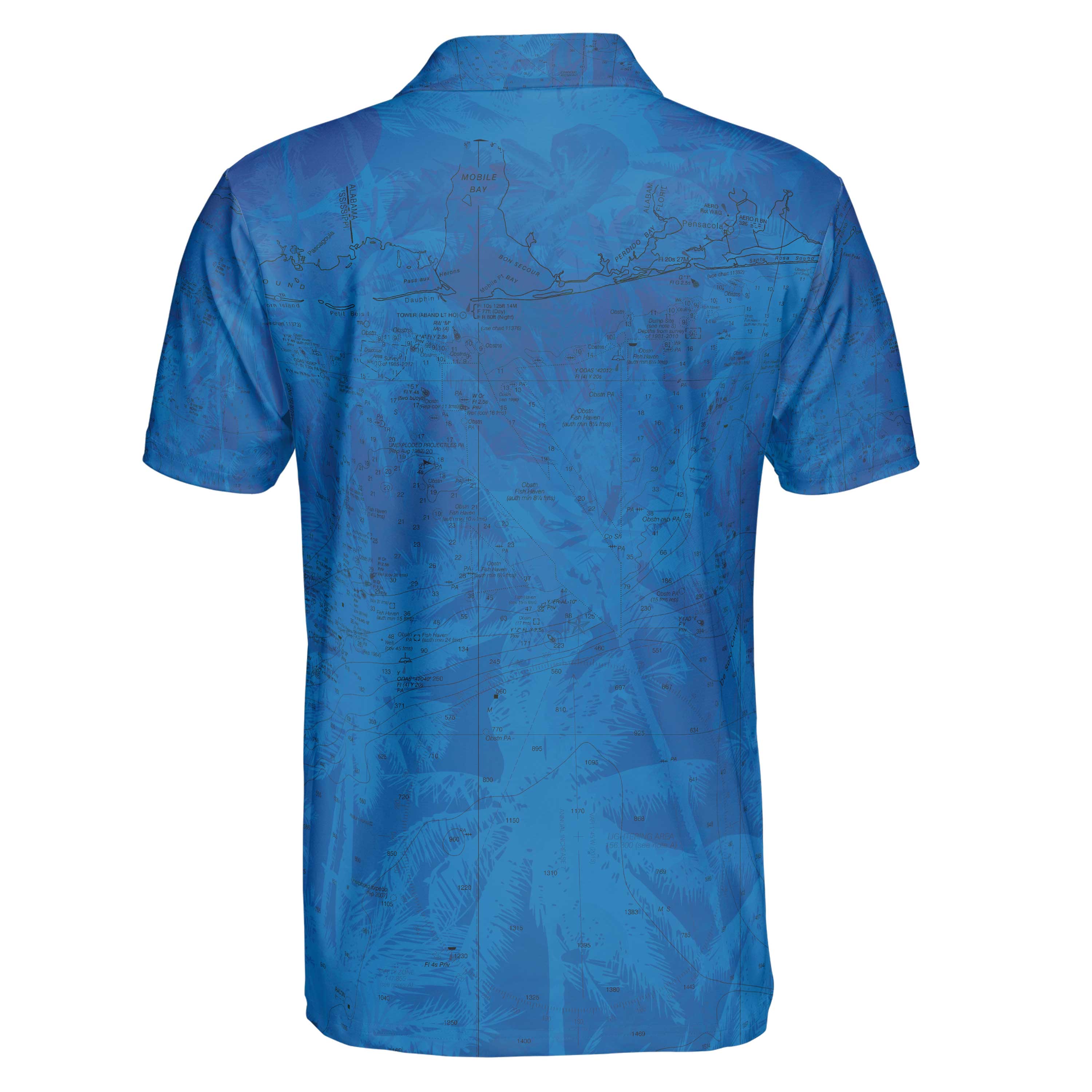 The Emerald Coast Blue Palms Polo Shirt