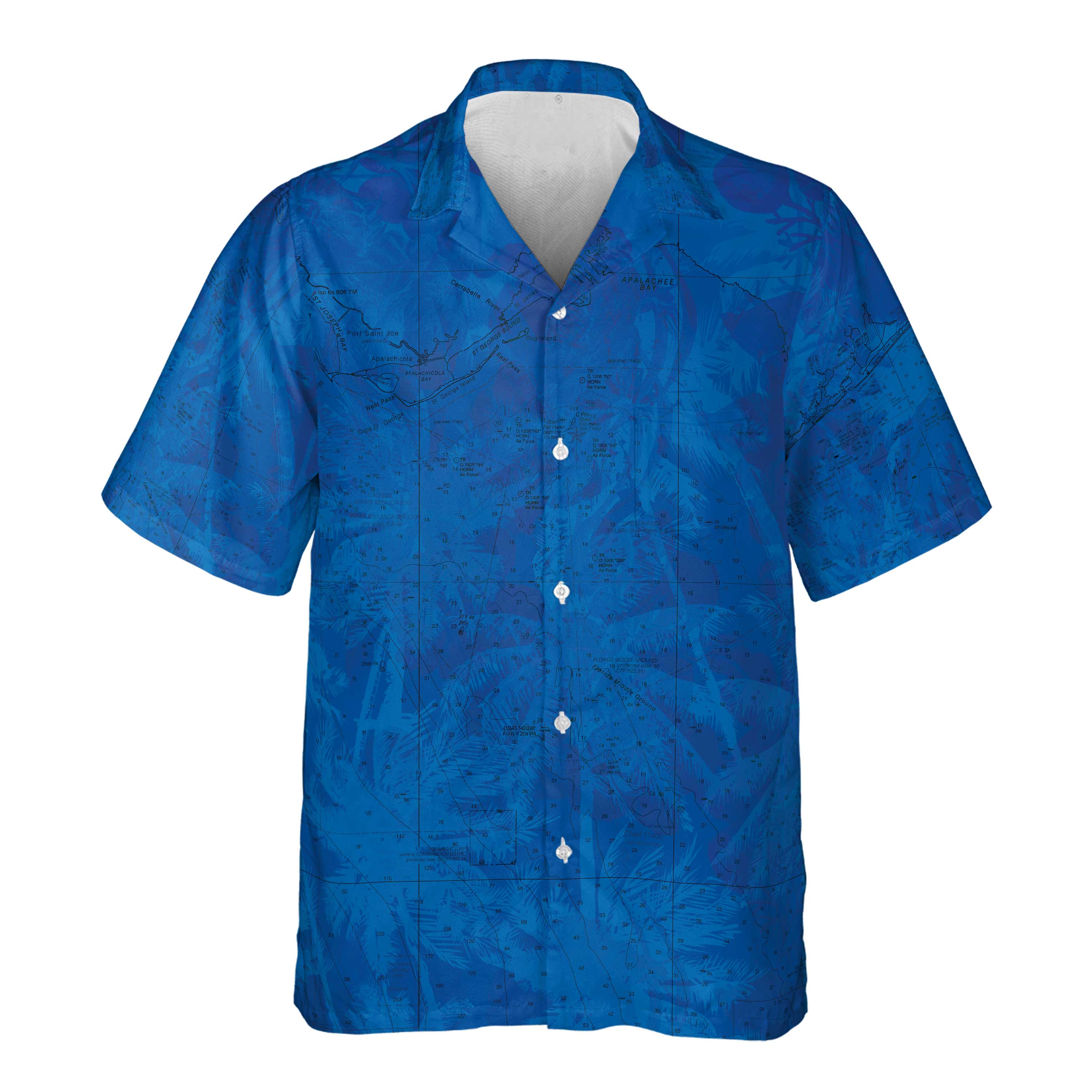 The Emerald Coast Blue Palm Floral Pocket Shirt