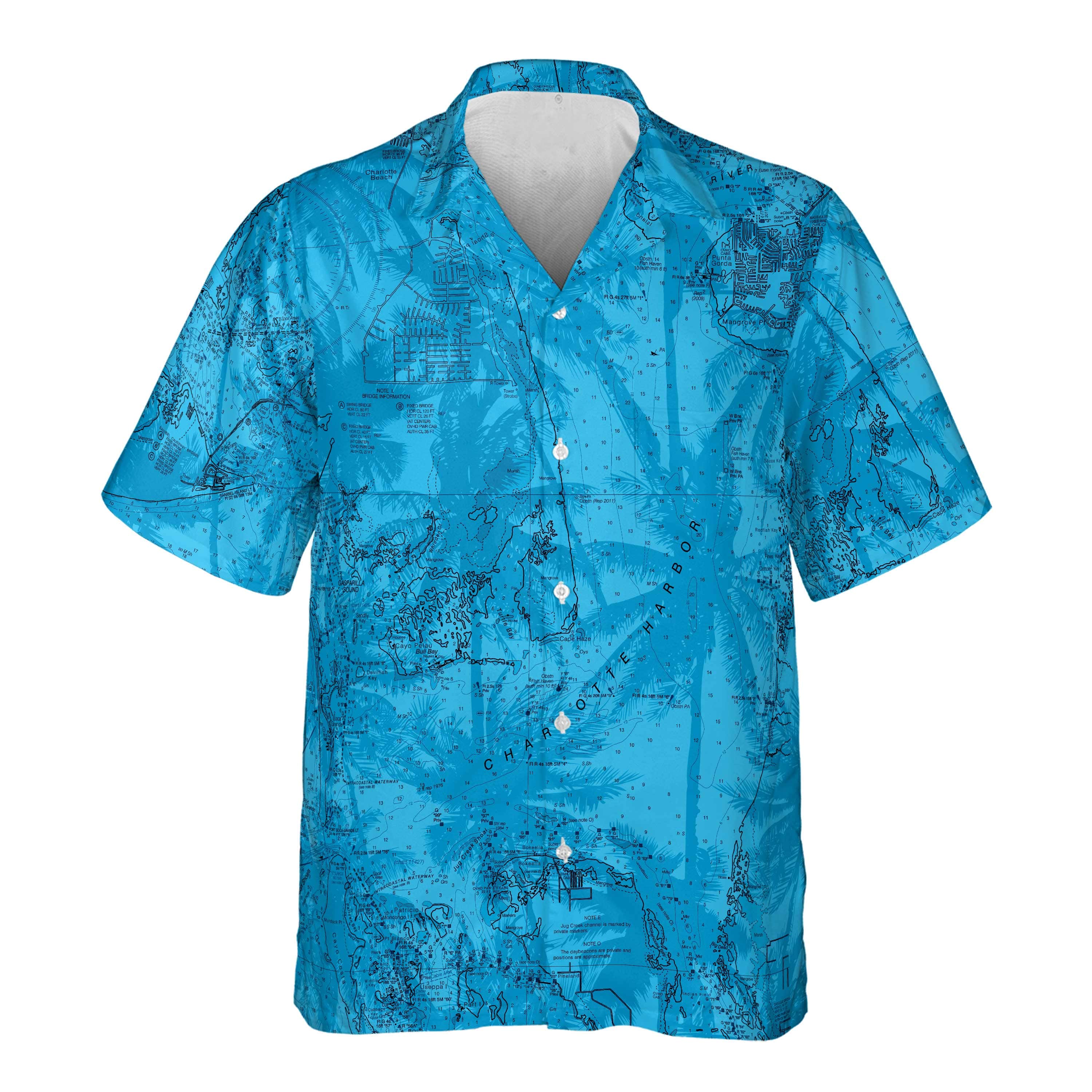 The Punta Gorda Blue Palms Pocket Shirt