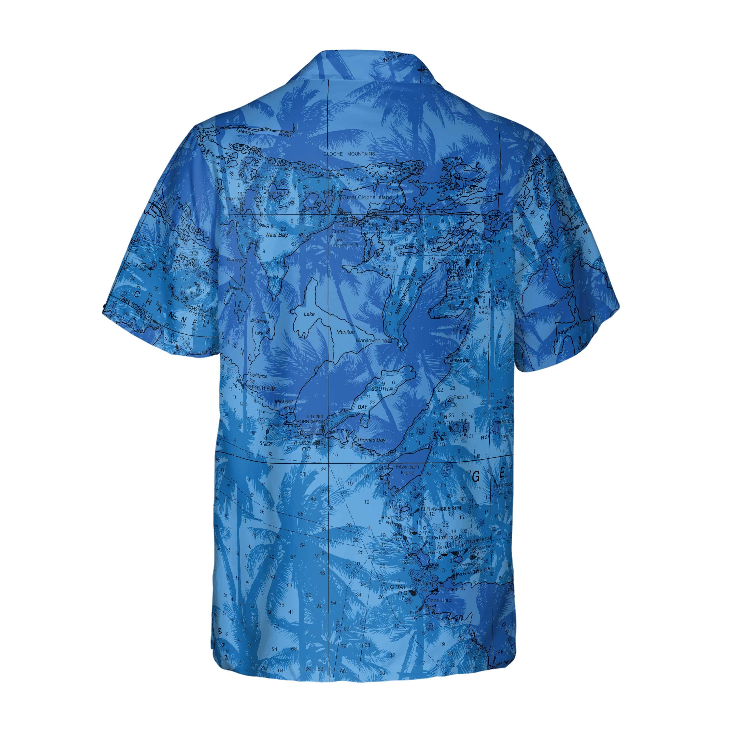The North Channel of Lake Huron Tropical Blue Camp Shirt