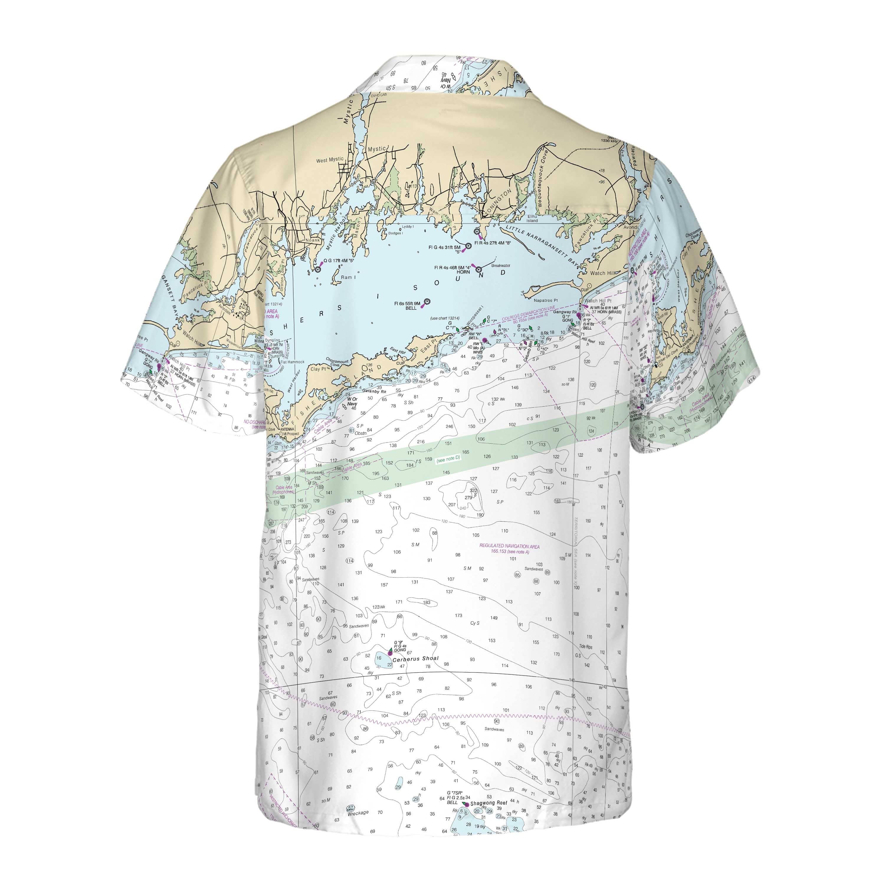 The Fishers Island Sound Coconut Button Camp Shirt