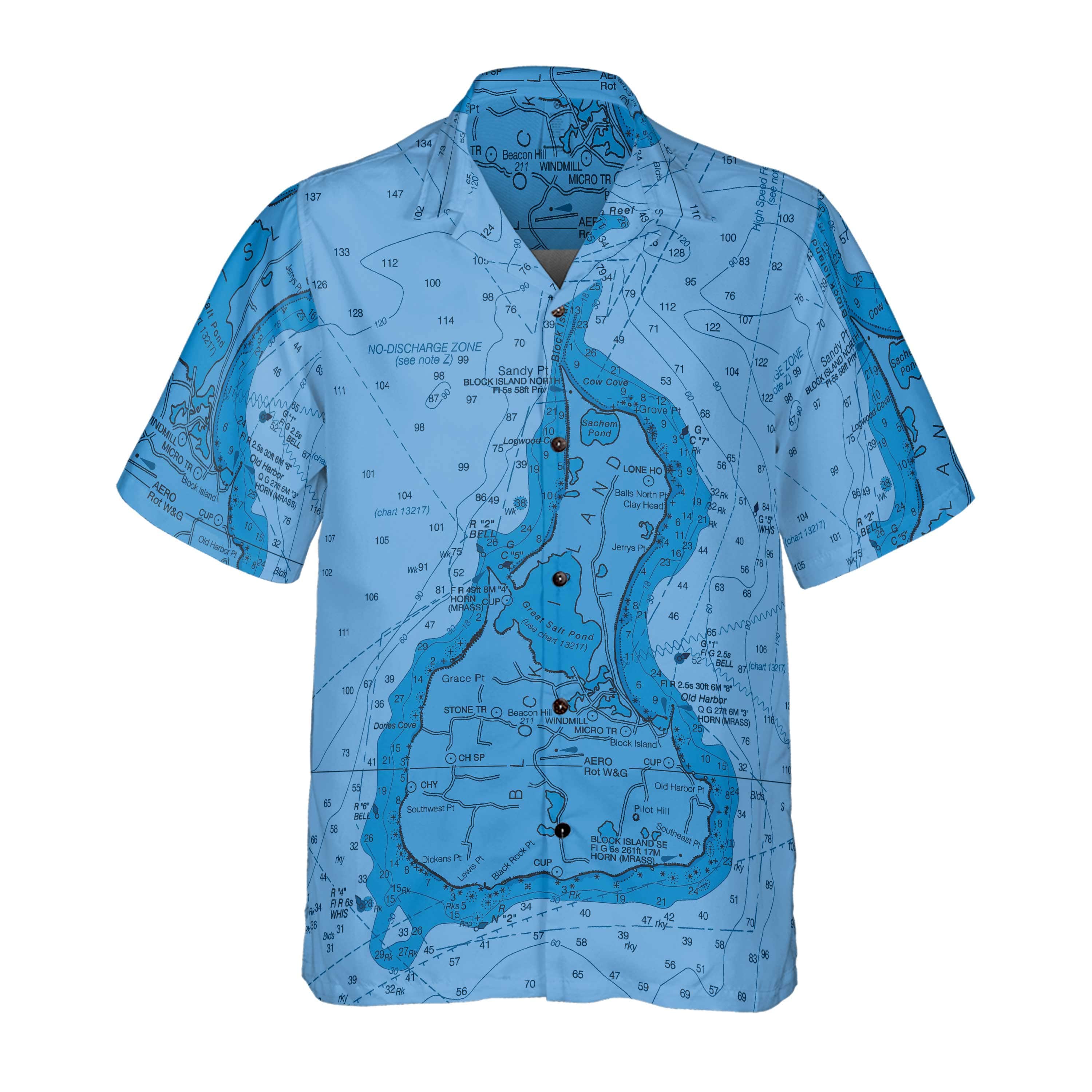 The Block Island Blue Coconut Button Camp Shirt