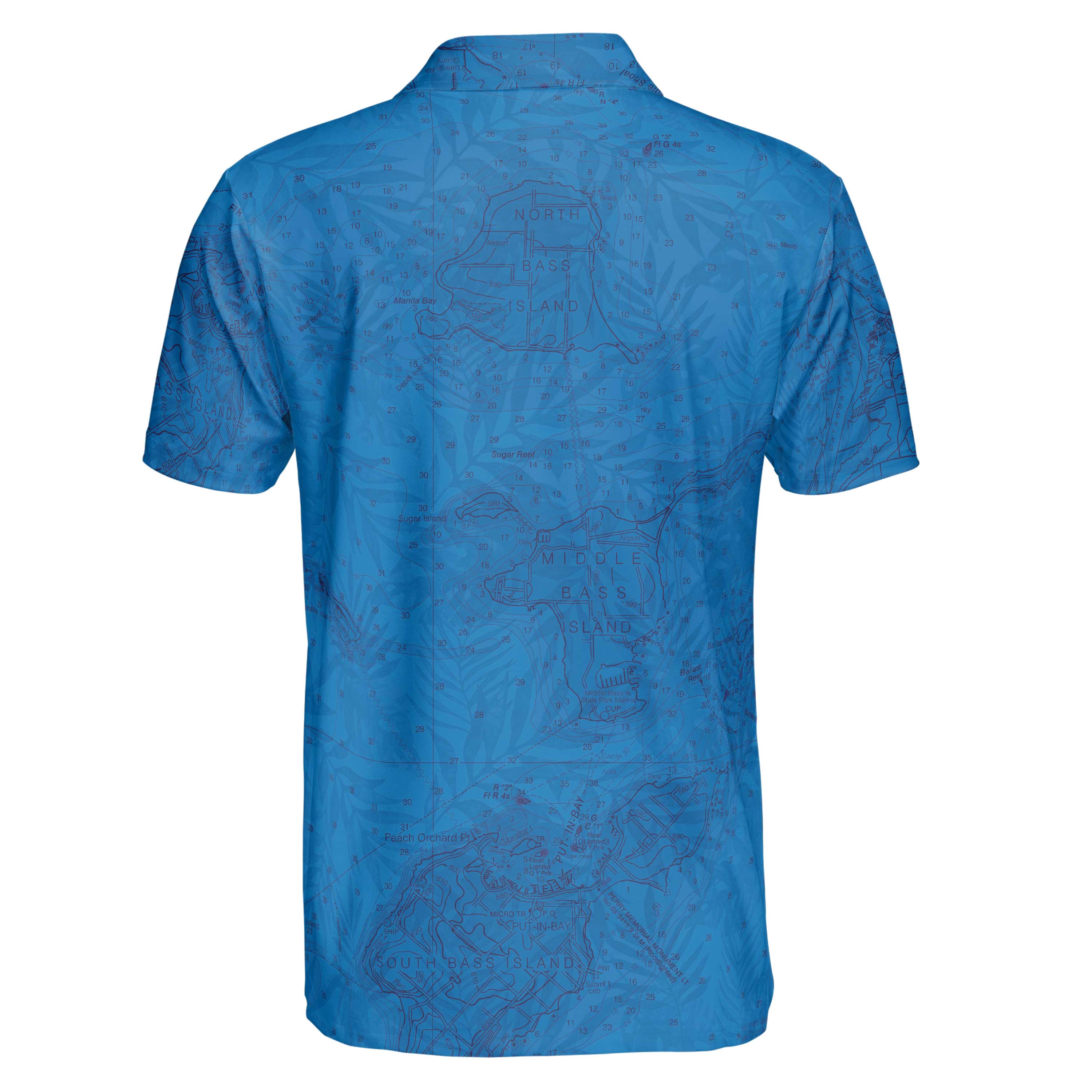The Lake Erie Islands Blue Ferns Polo Shirt