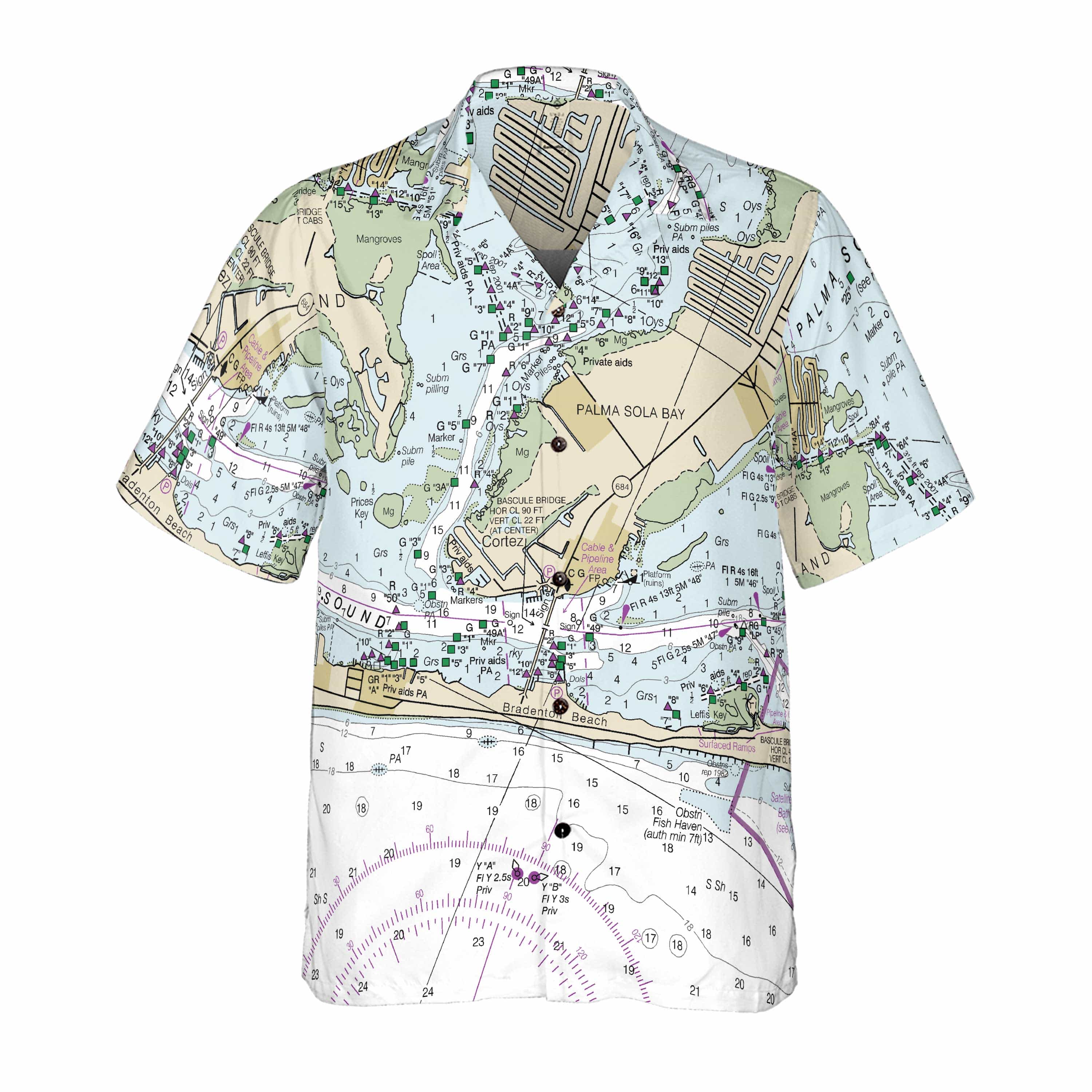 The Cortez and Palma Sola Bay Coconut Button Camp Shirt