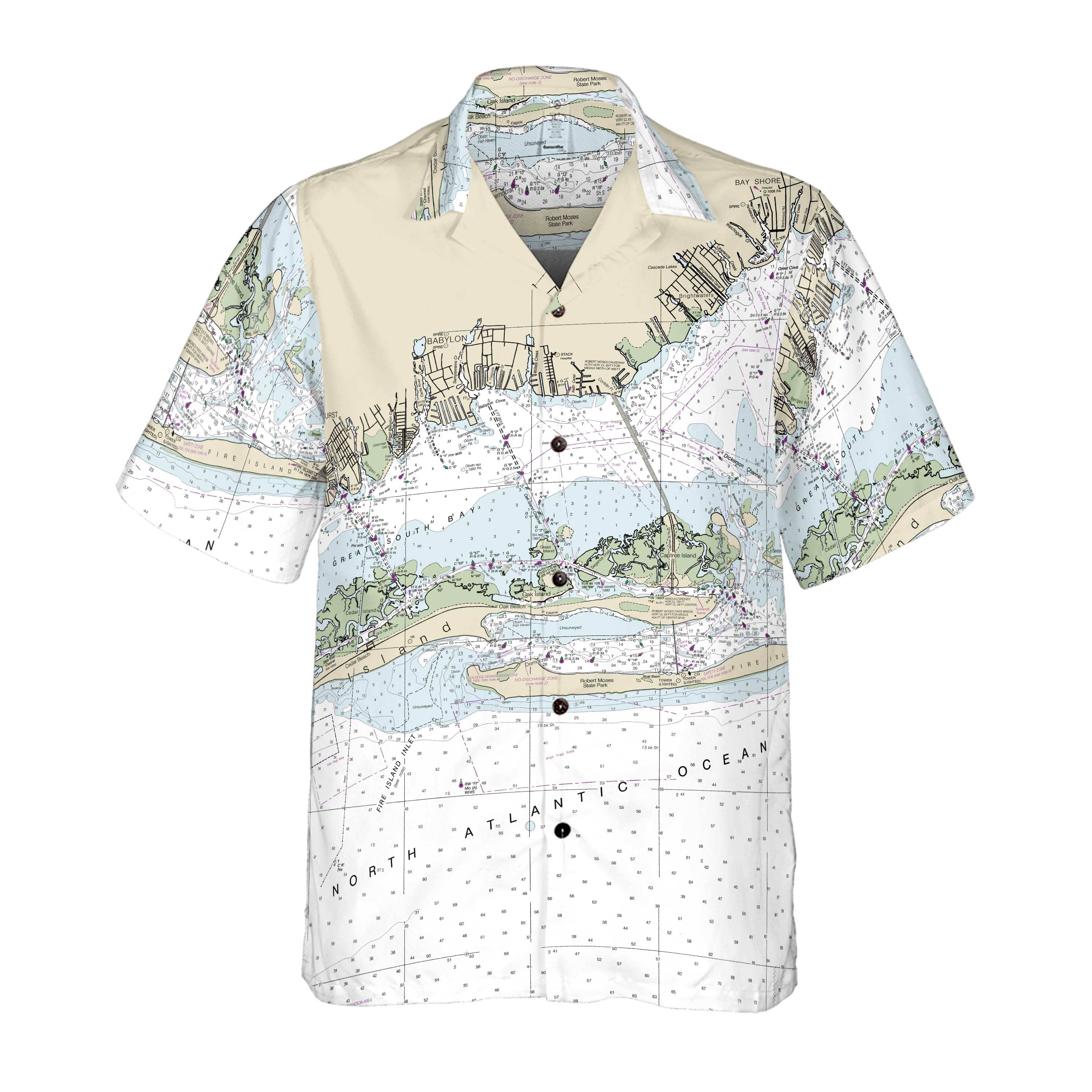 The Fire Island Inlet Coconut Button Camp Shirt