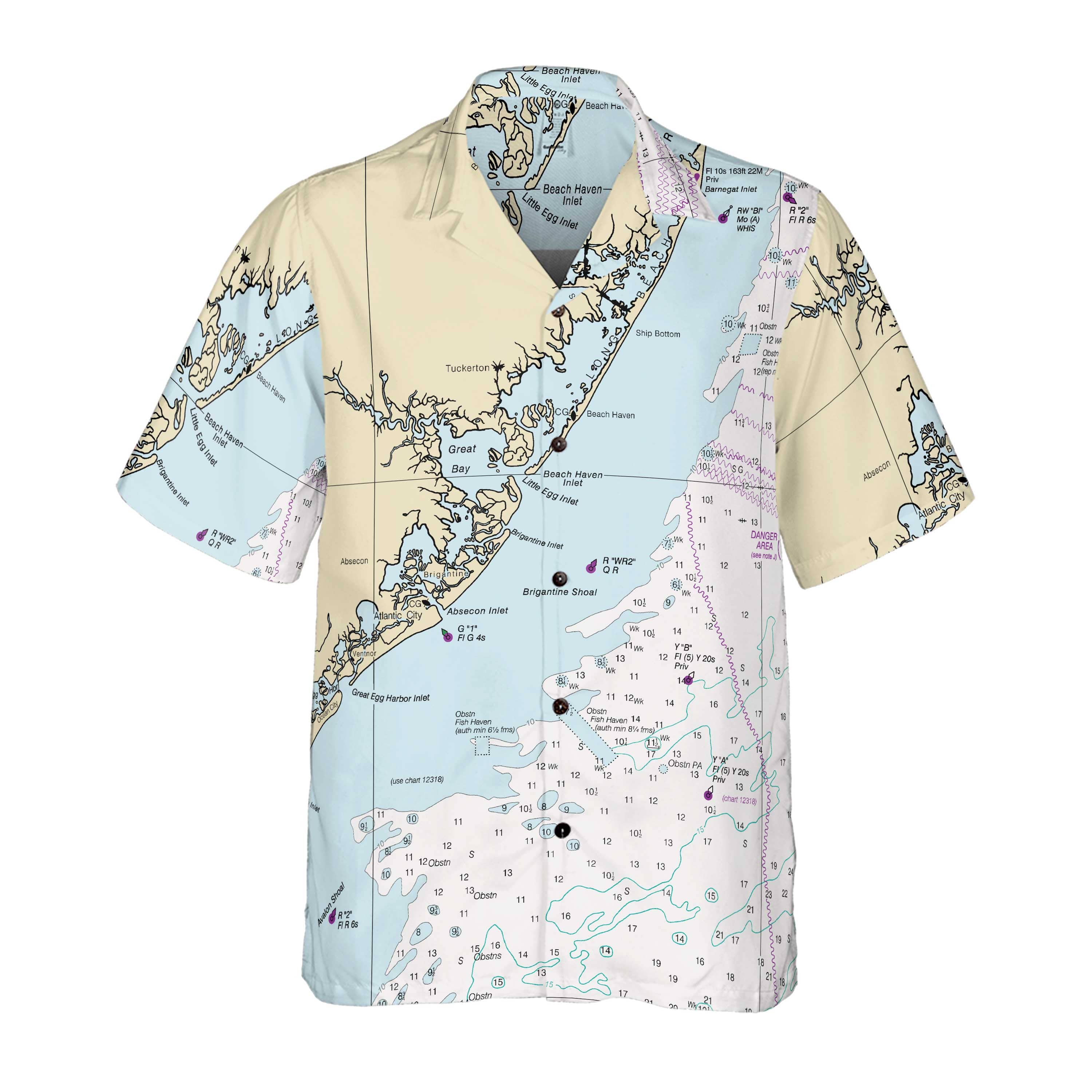 The Great Bay New Jersey Coconut Button Camp Shirt