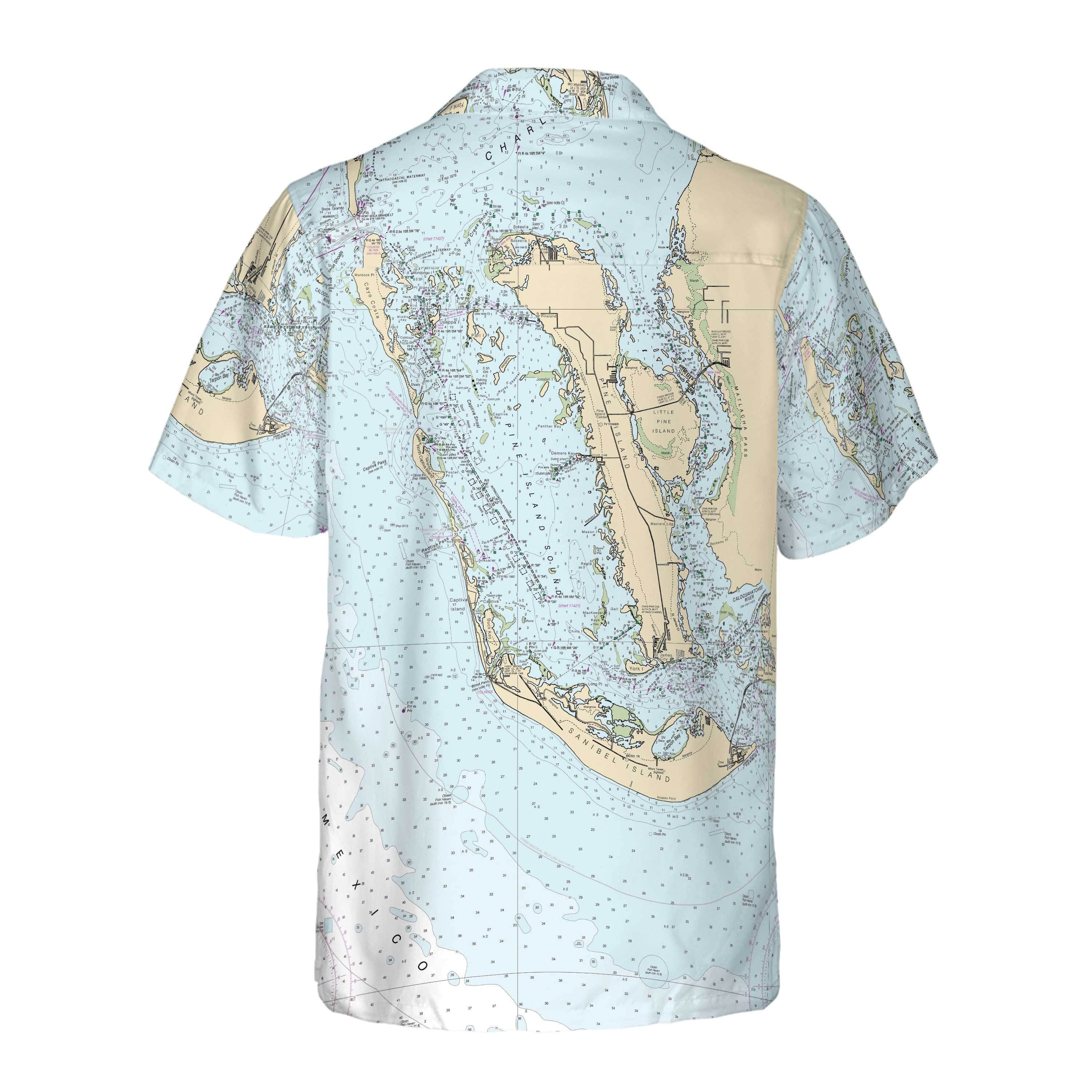 The Sanibel and Pine Island Sound Coconut Button Camp Shirt