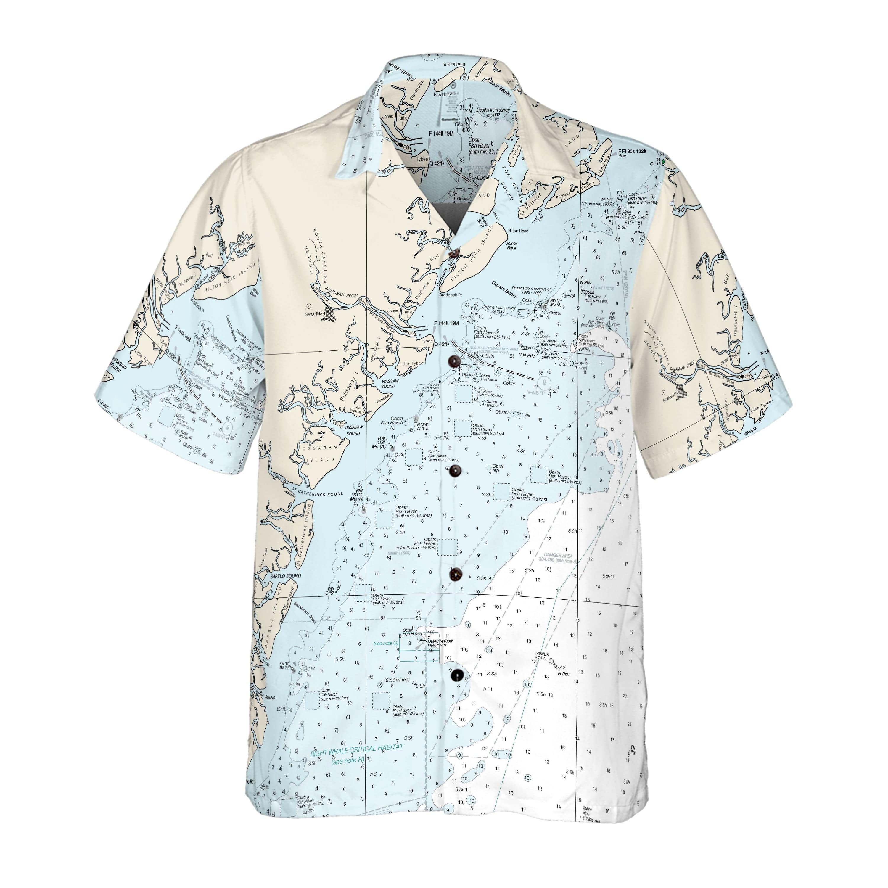 The Savannah Mariner Coconut Button Camp Shirt