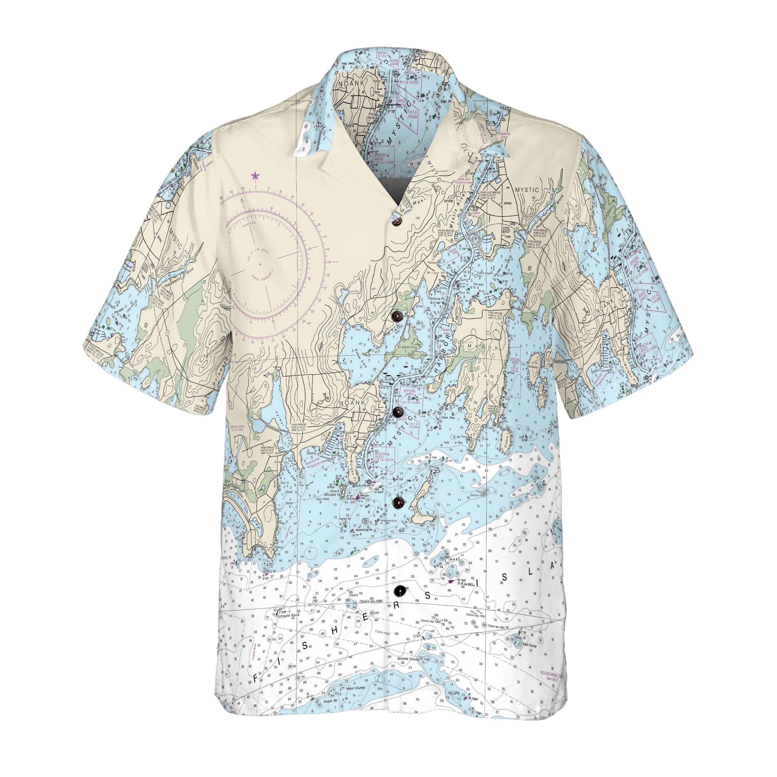 The Mystic Harbor Coconut Button Camp Shirt