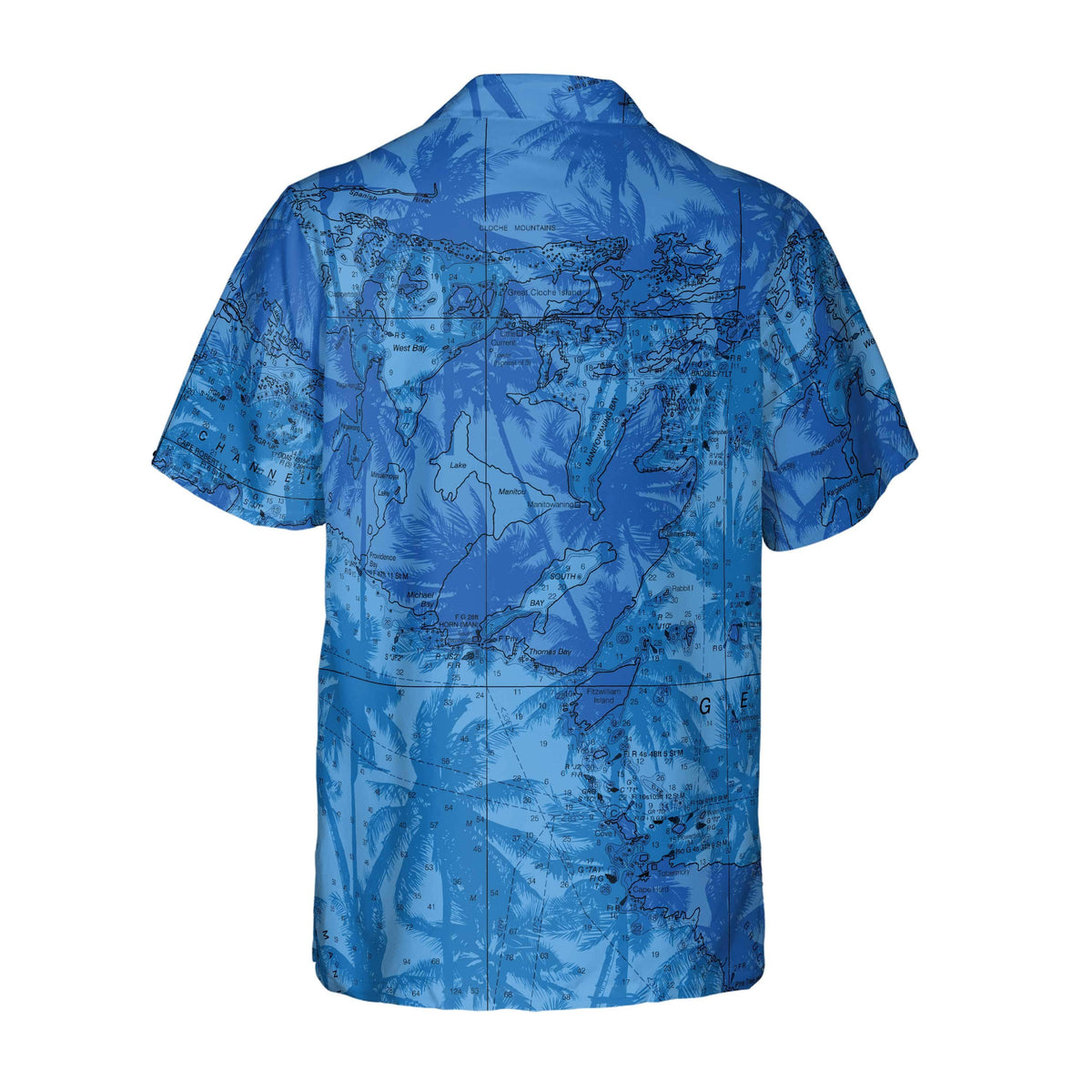 The North Channel of Lake Huron Tropical Blue Camp Shirt - Top Deck Gear
